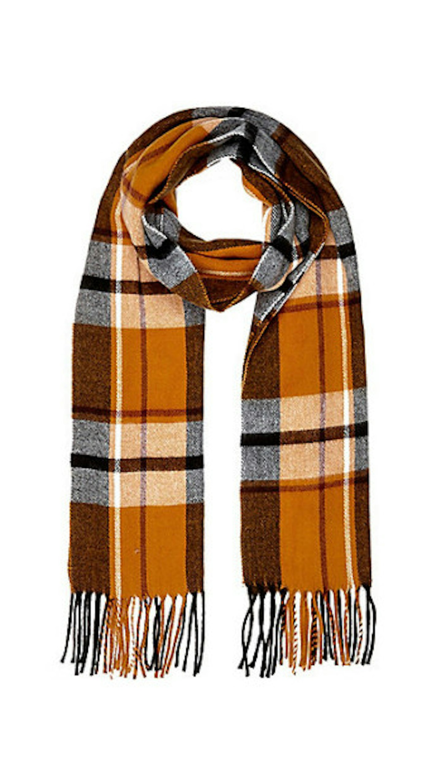 Orange Tartan Tassel Scarf, £15