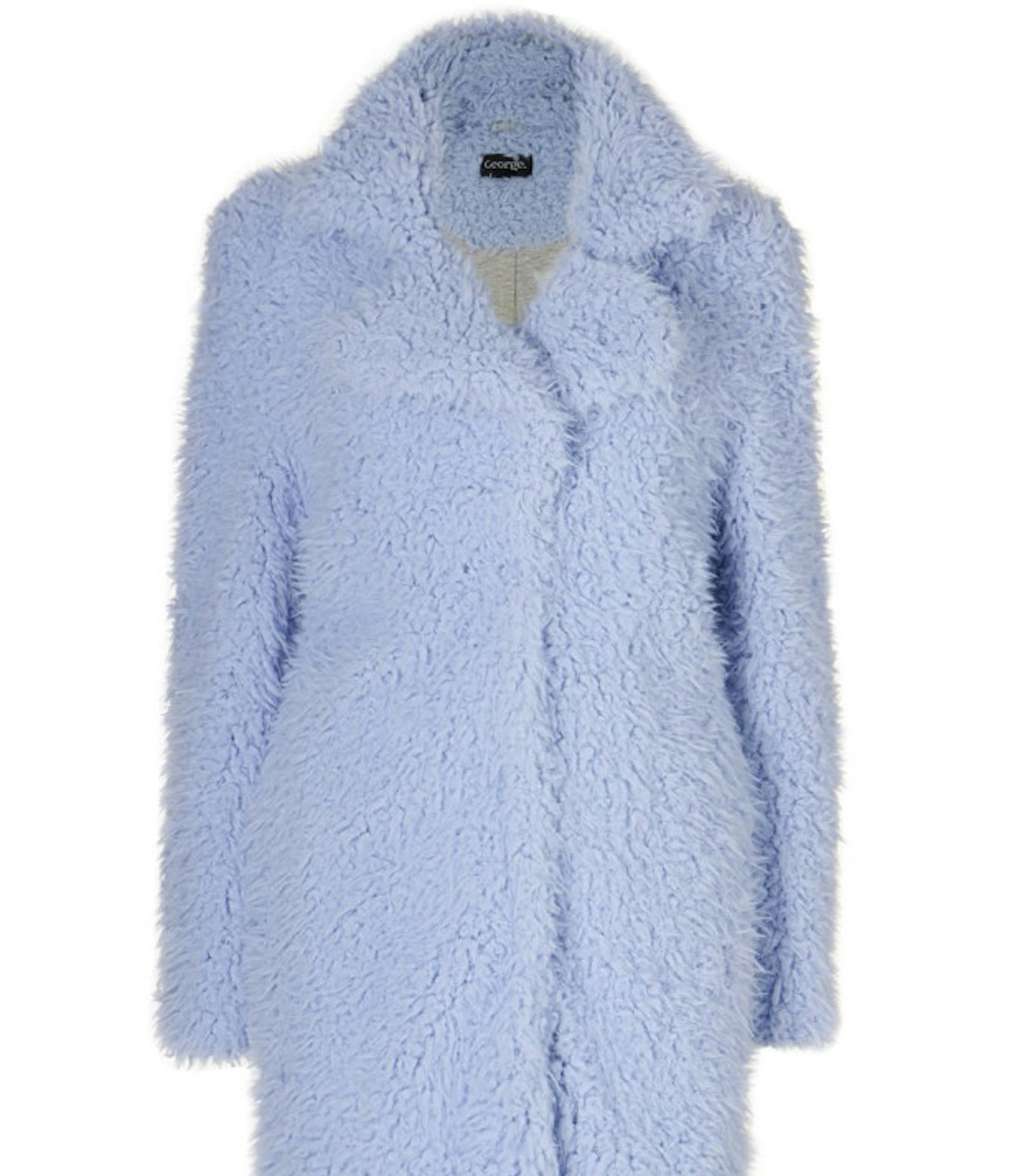 Icy blue teddy fur coat