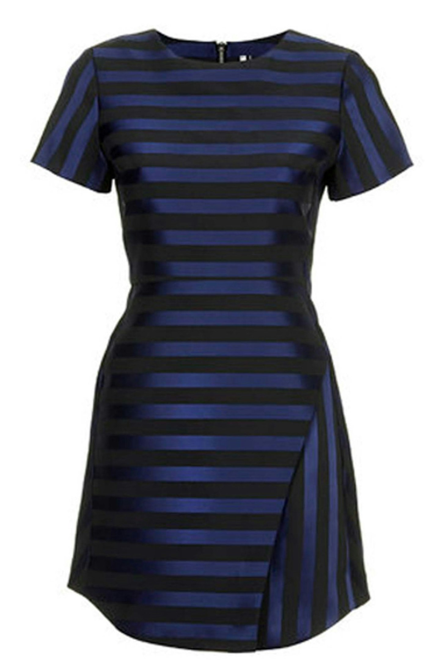 46. Blue and black striped satin dress, £70, Topshop