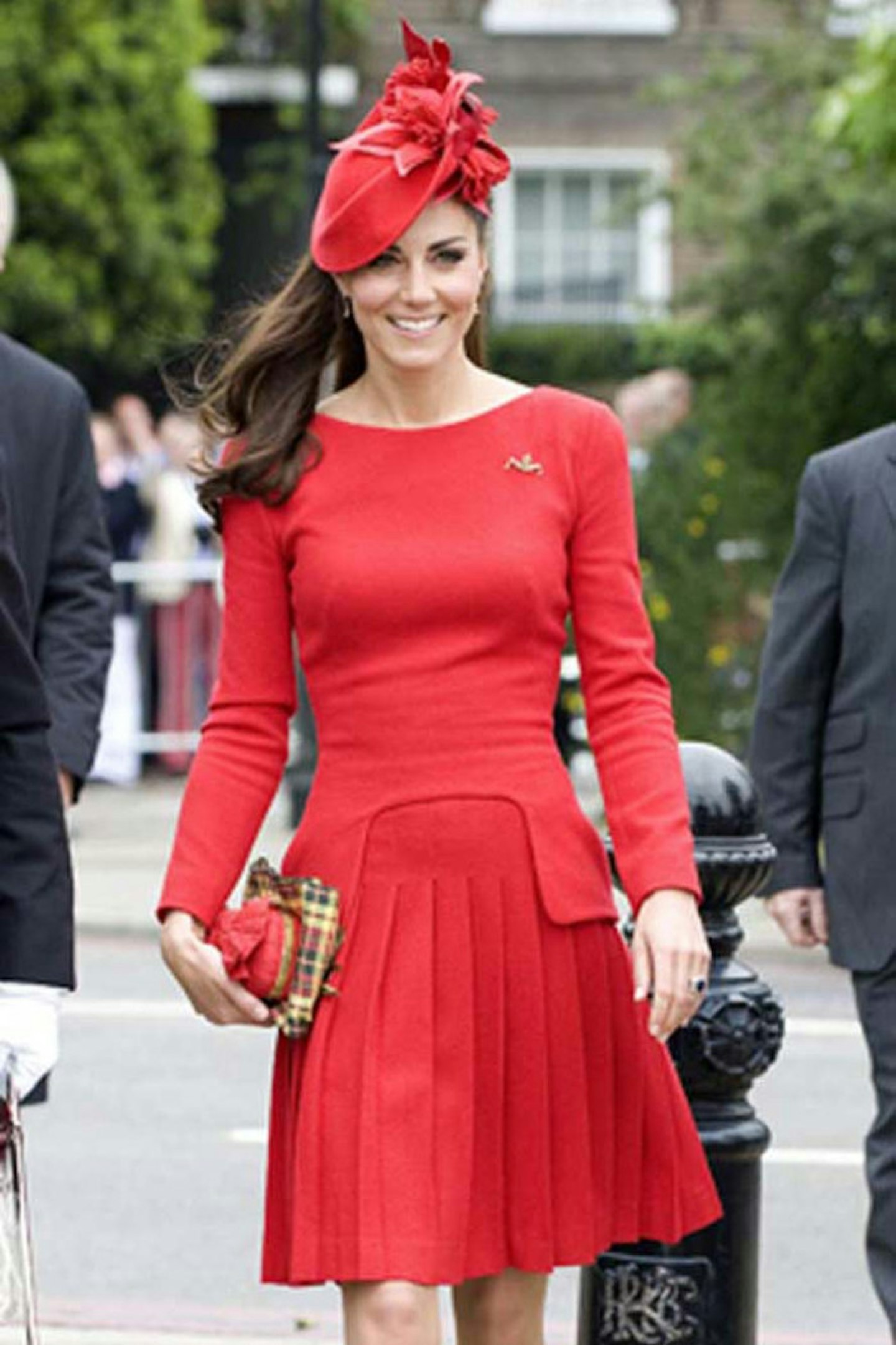 Kate Middleton wearing Alexander McQueen at The Queen's Jubilee River Pageant, London, 3 June 2012