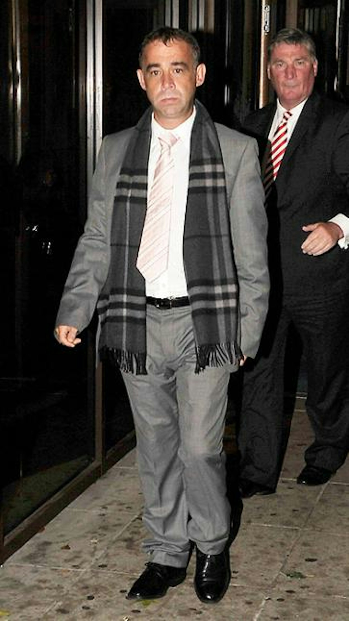 Michael Le Vell leaving court on Monday after his first day on trial
