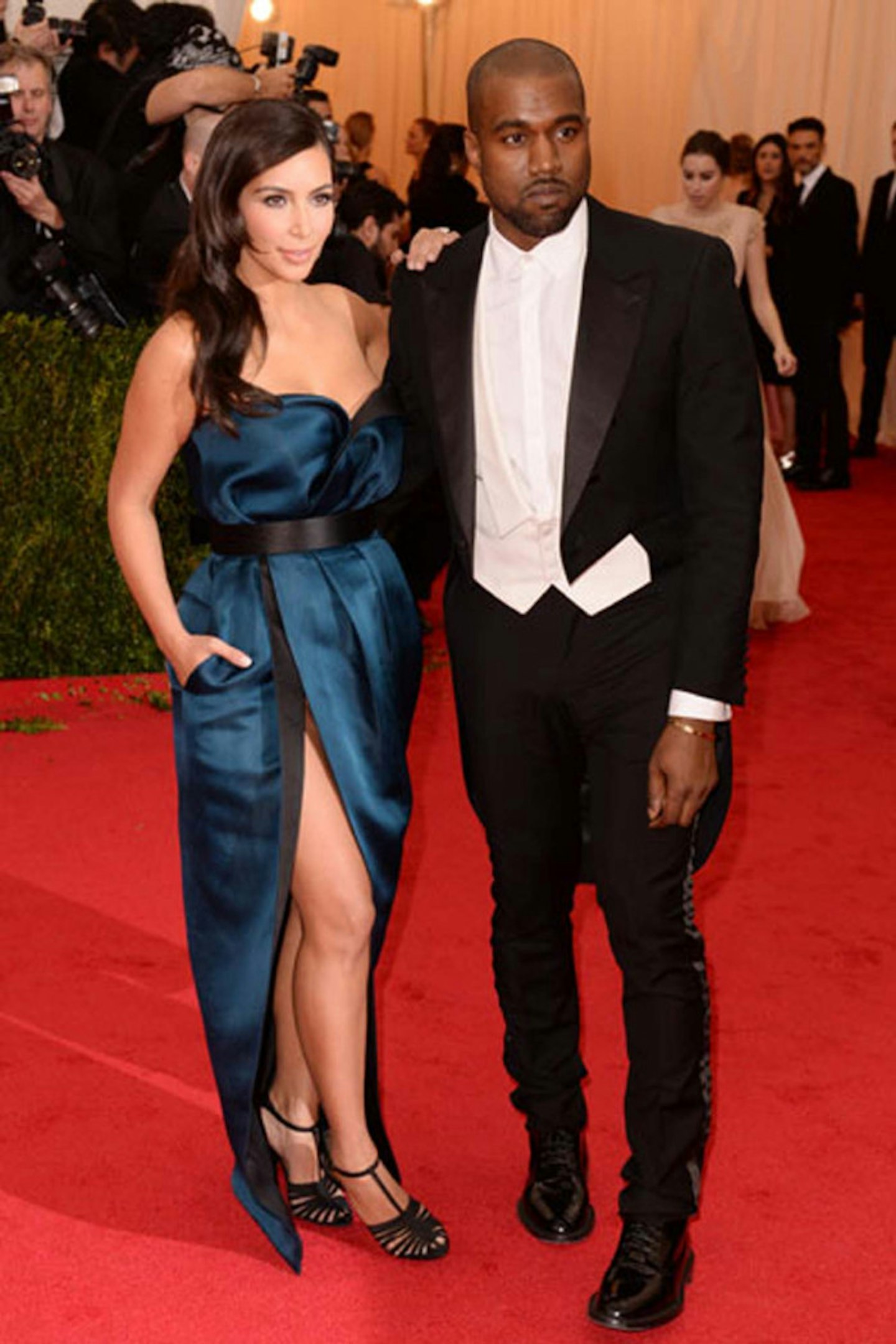 Kim Kardashian in Lanvin and Kanye West