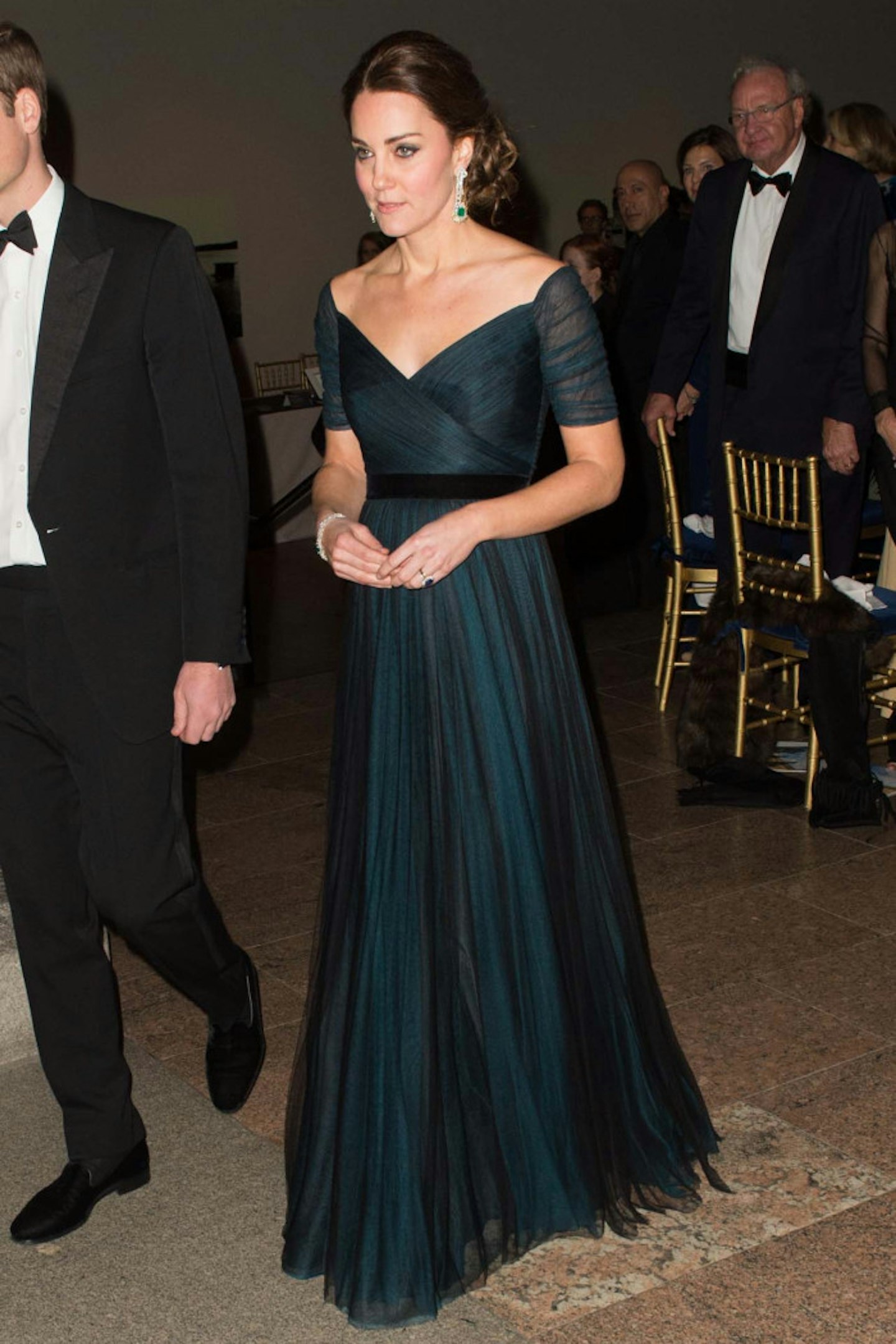 Kate Middleton wears Jenny Packham dress at St. Andrews 600th Anniversary Dinner, 9 December 2014