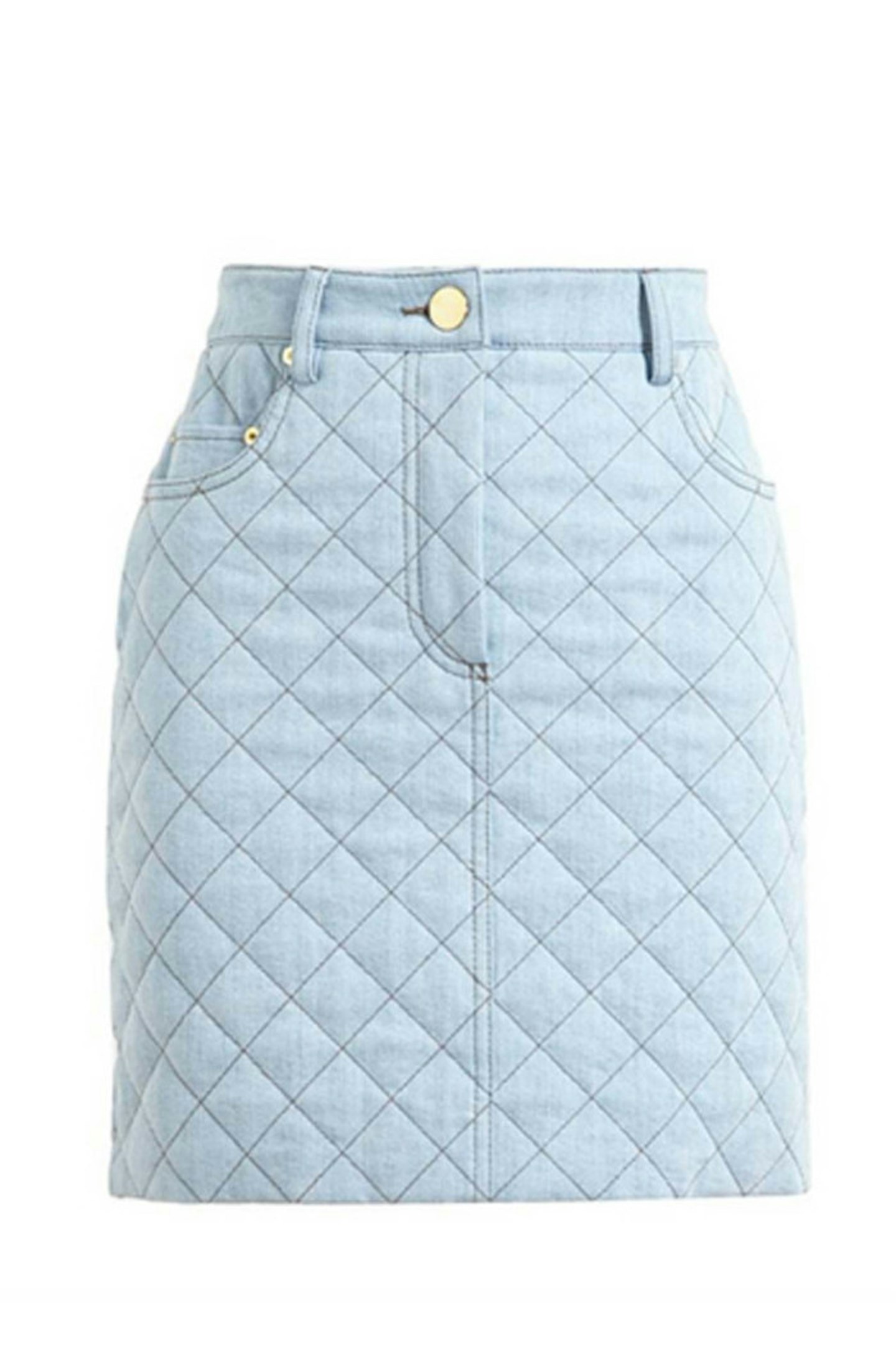 12. Quilted denim mini skirt, £460, Moschino at Browns