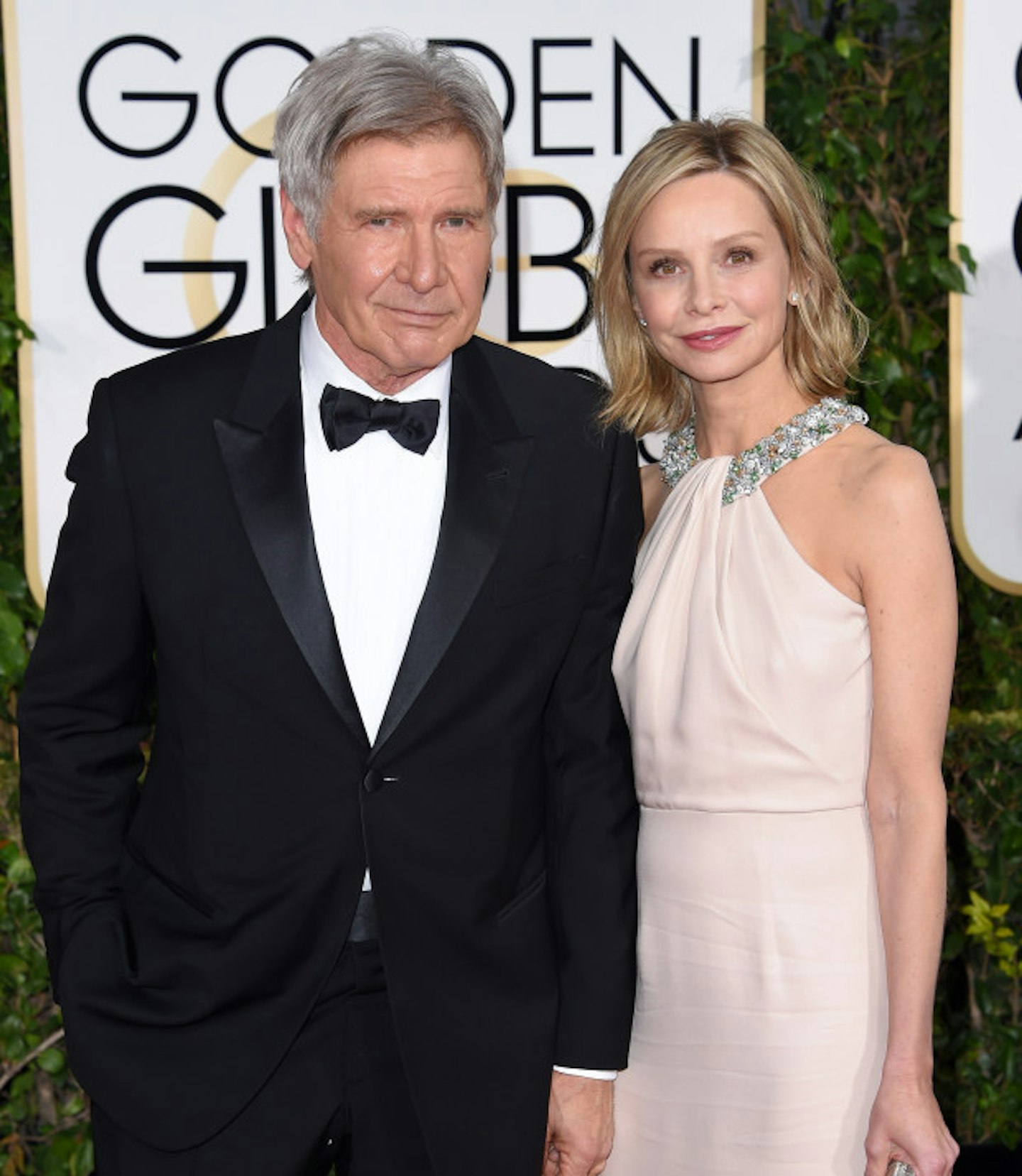 Harrison Ford and his wife Calista Flockhart at the Golden Globes 2015