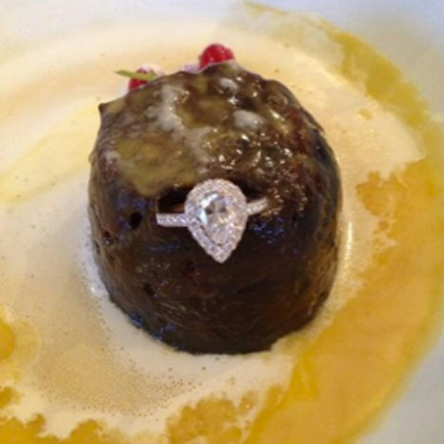 Rami proposed by sticking the beautiful ring into Gemma's Christmas pud