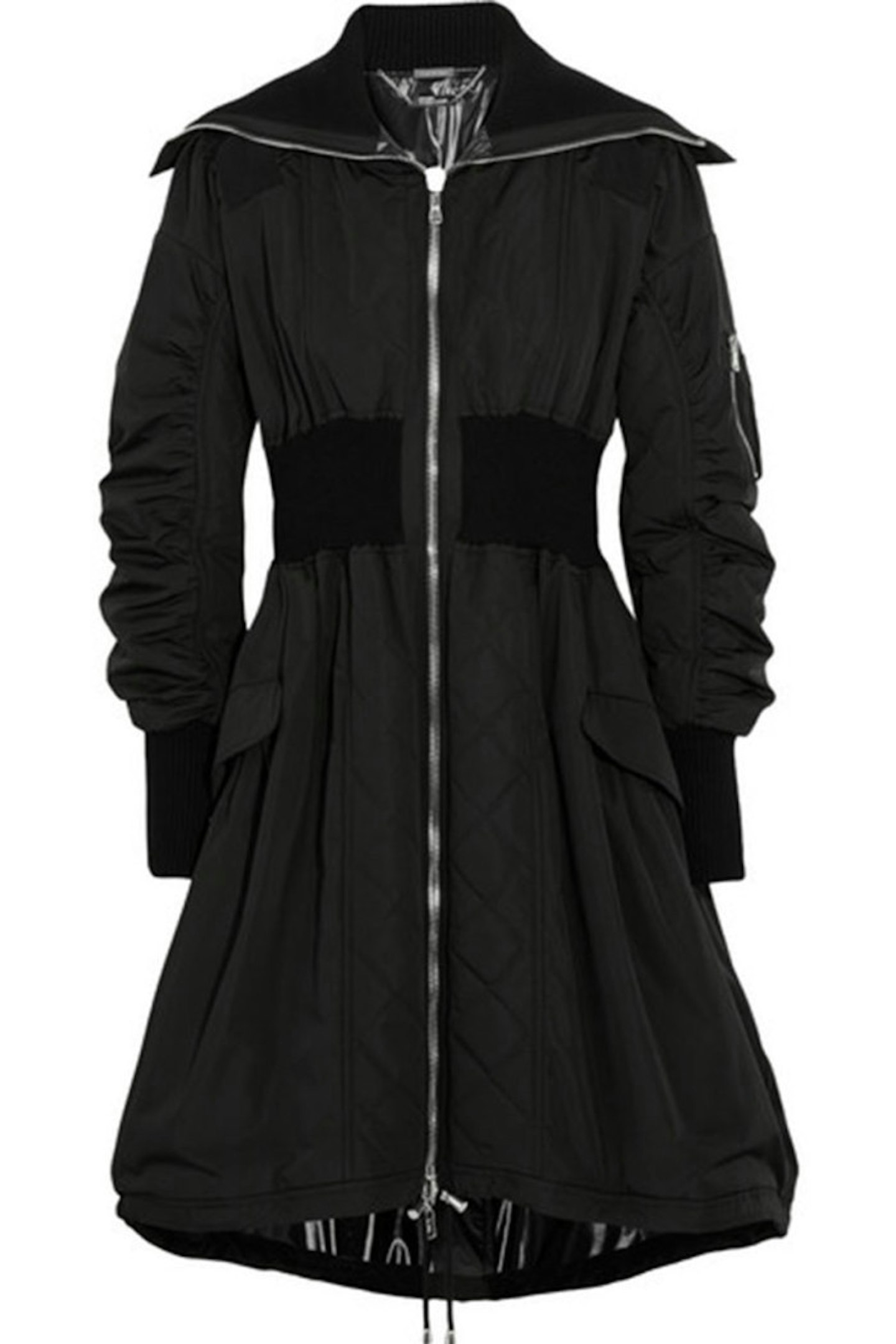 Alexander McQueen Shell And Ribbed Wool-Blend Jersey Parka