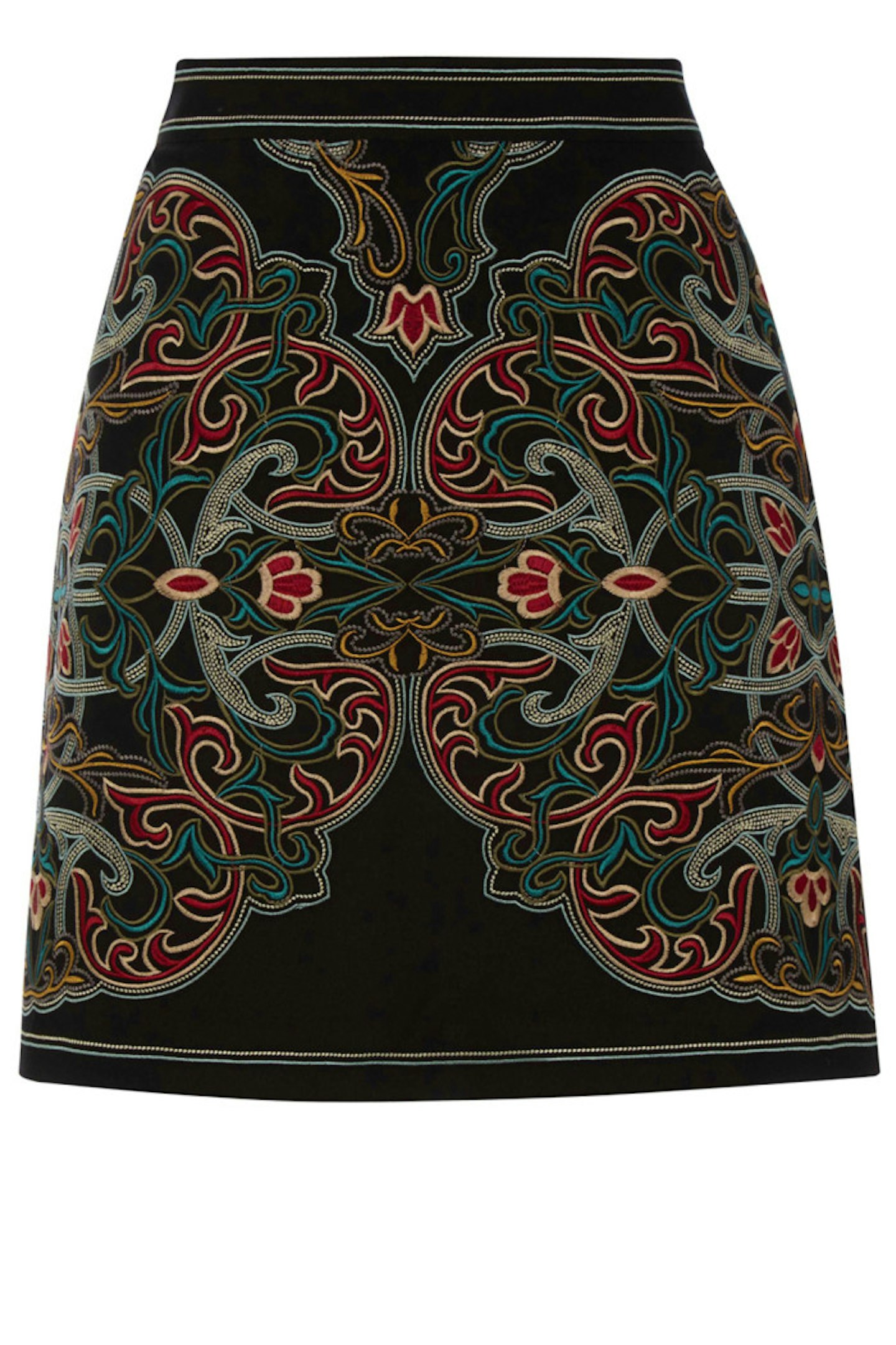 Warehouse embroidered skirt, £65.00