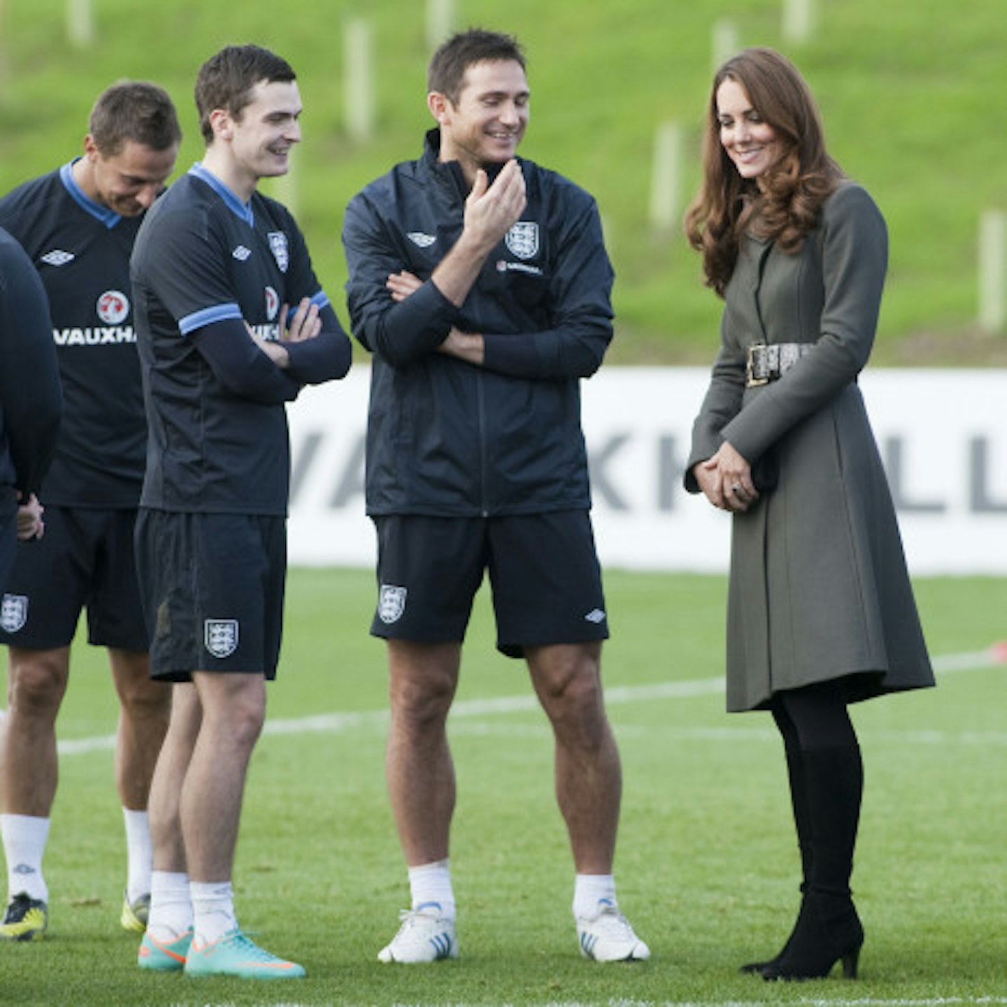 Adam Johnson with Frank Lampard and the Duchess of Cambridge before his arrest
