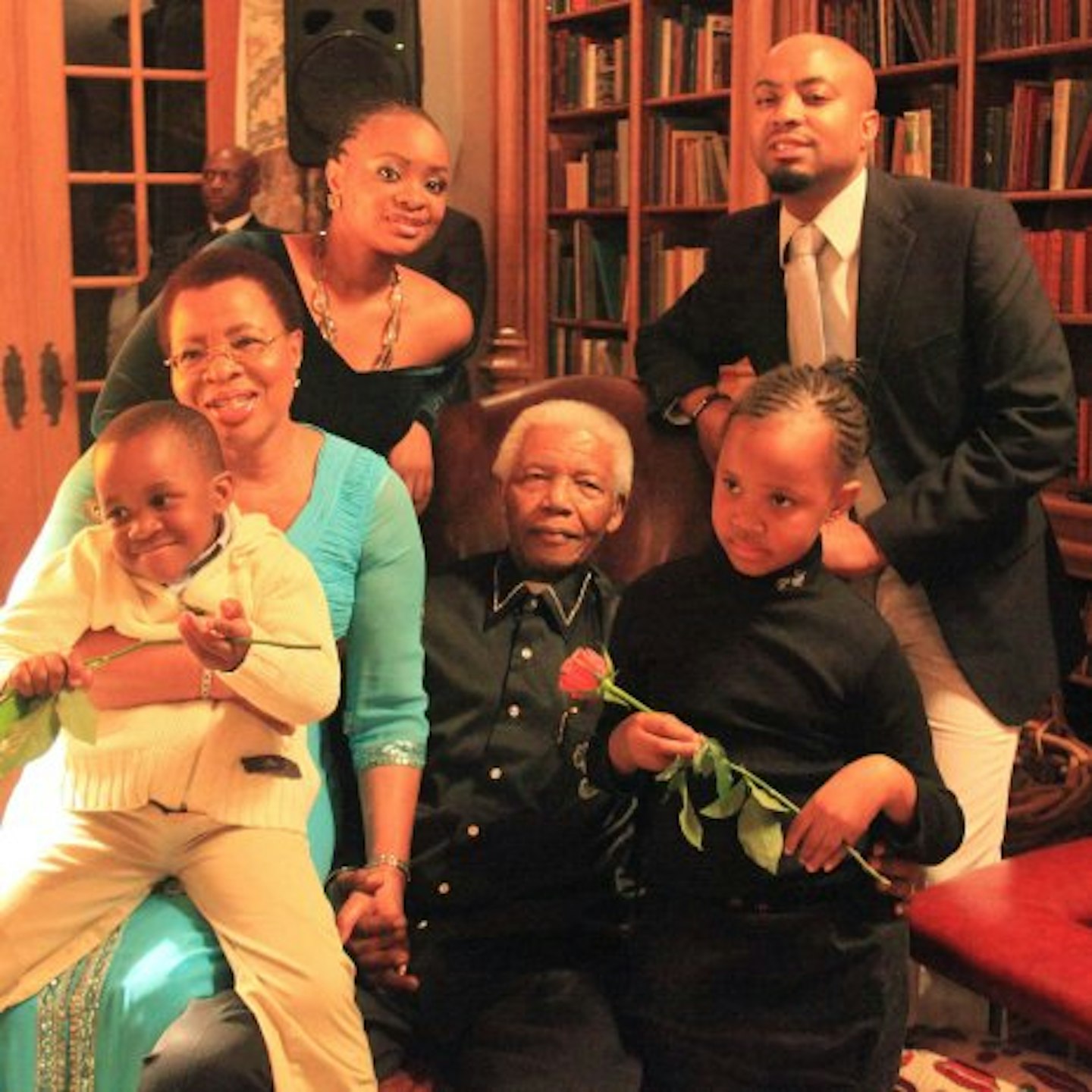 Nelson surrounded by family in 2009