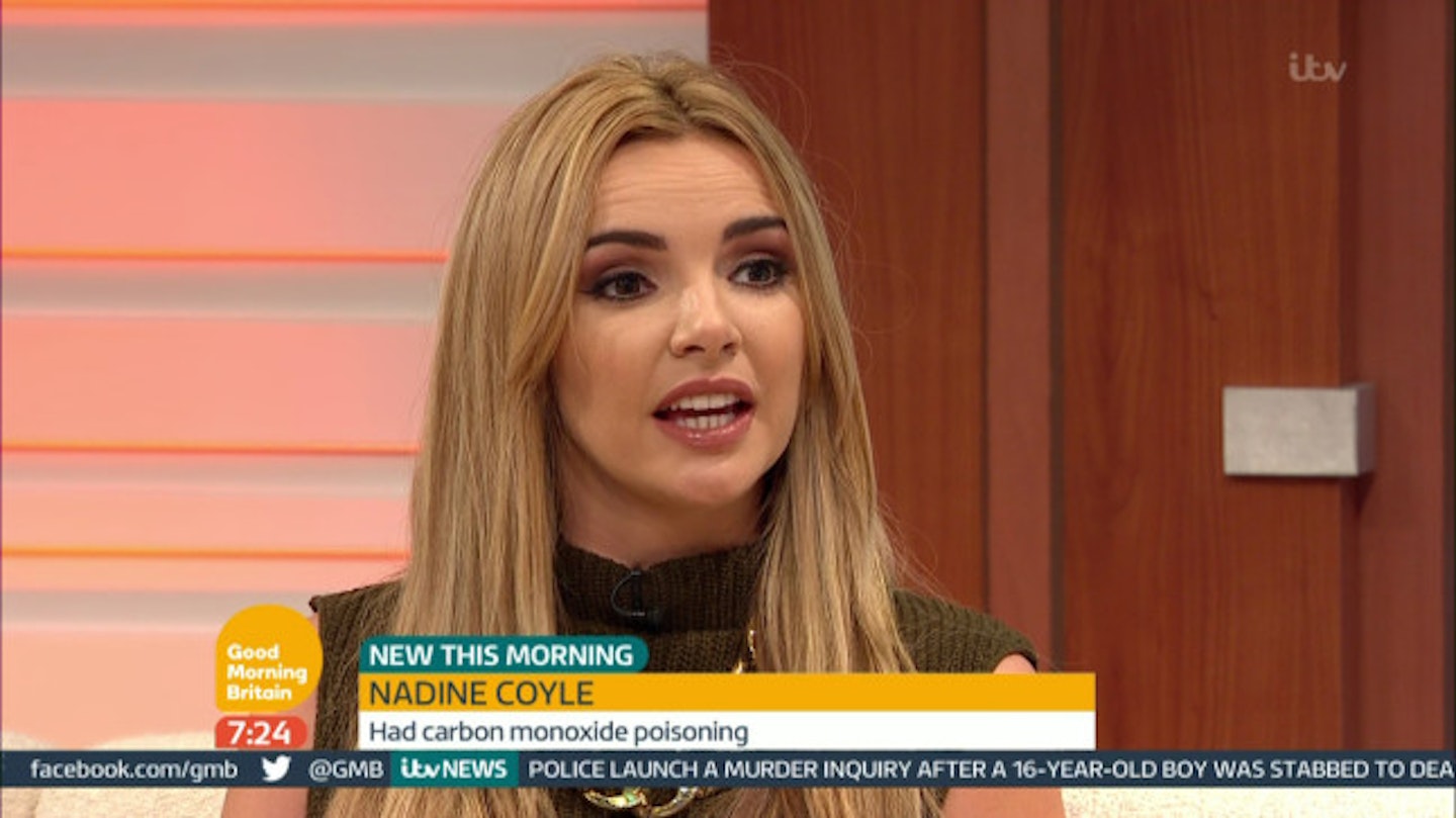 Nadine appeared on GMB to talk about her exposure to carbon monoxide