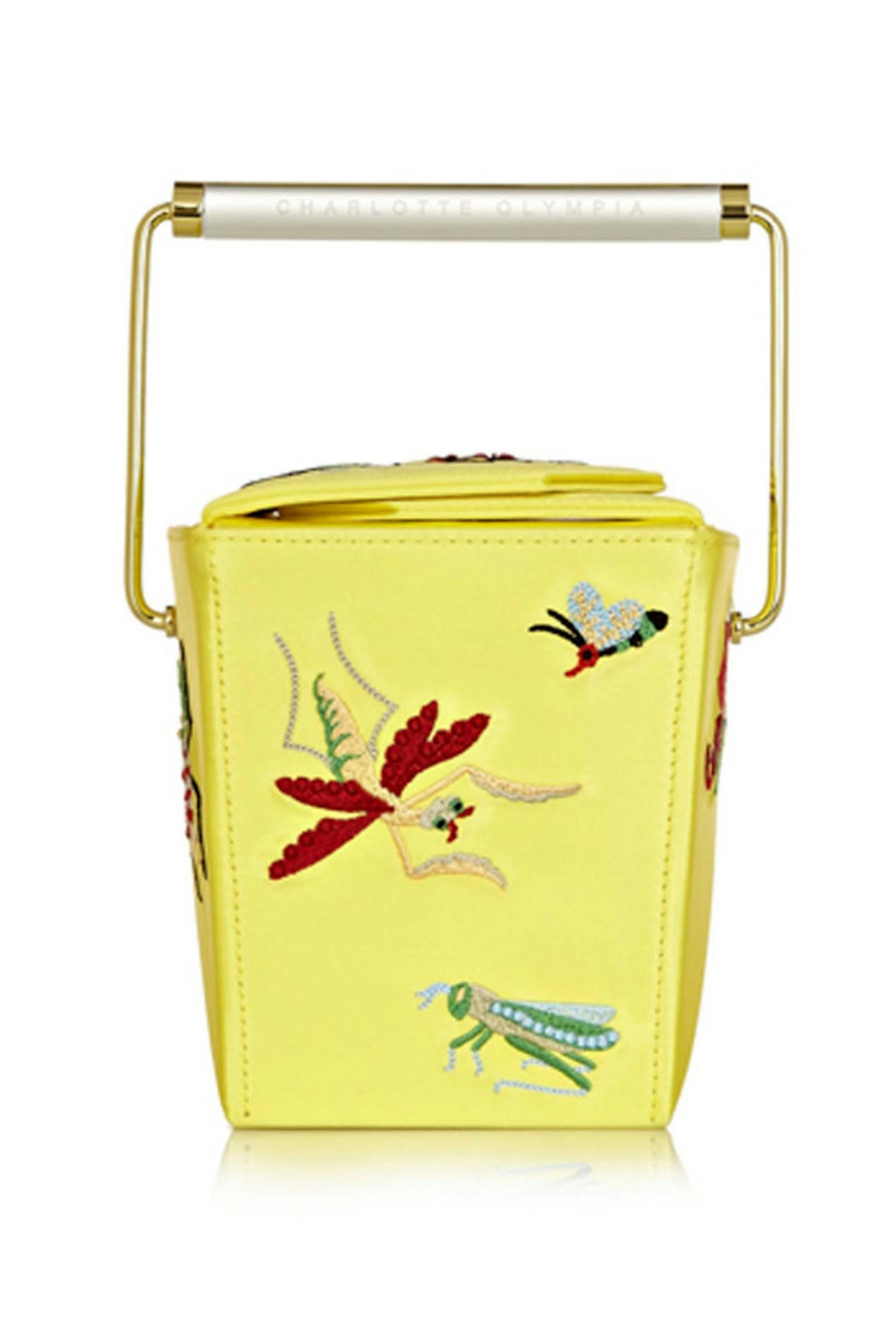 34. Embroidered satin crepe clutch, £875, Charlotte Olympia at Net-a-porter.com