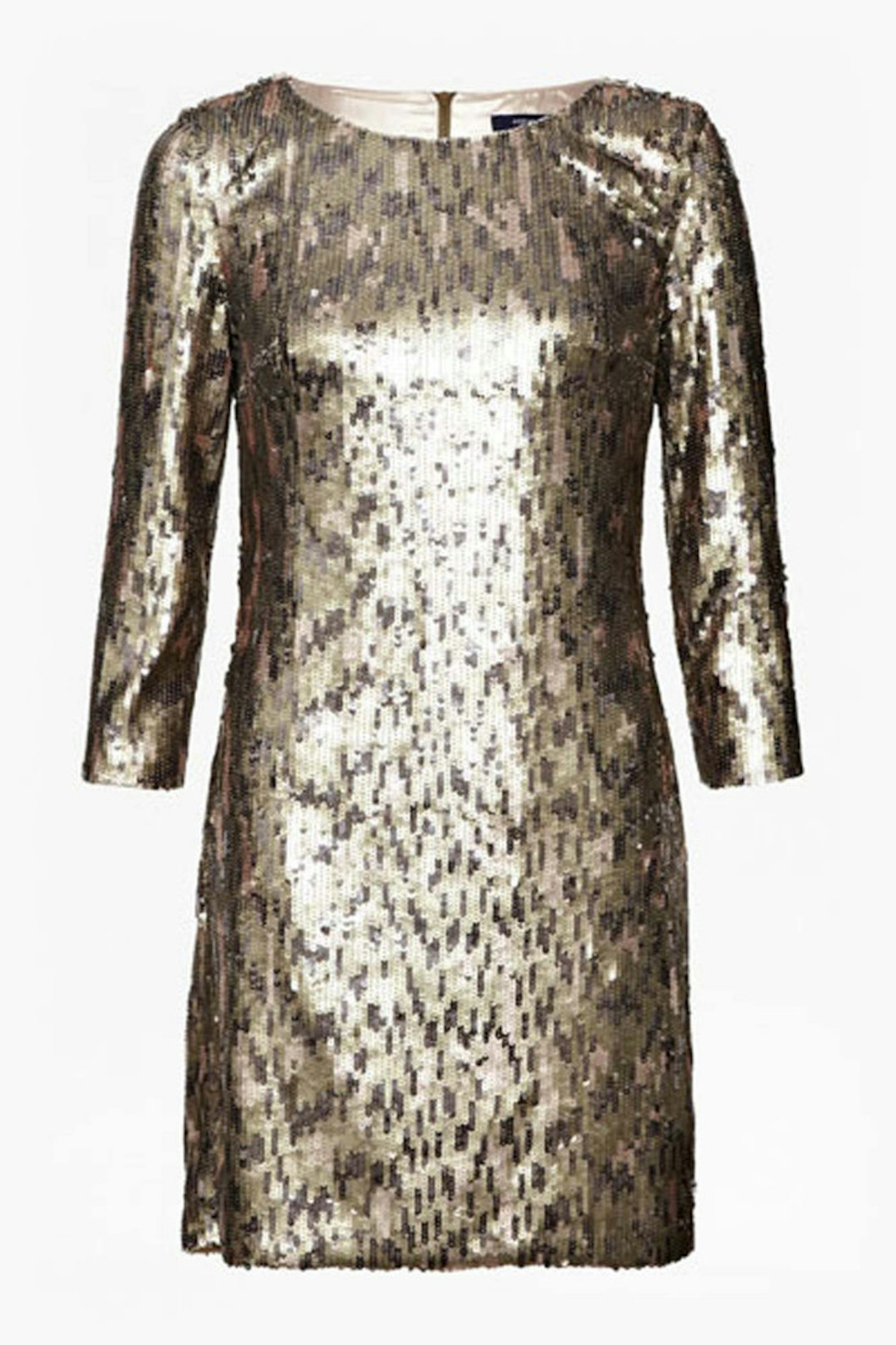 Gold waved sequin dress, £210, French Connection