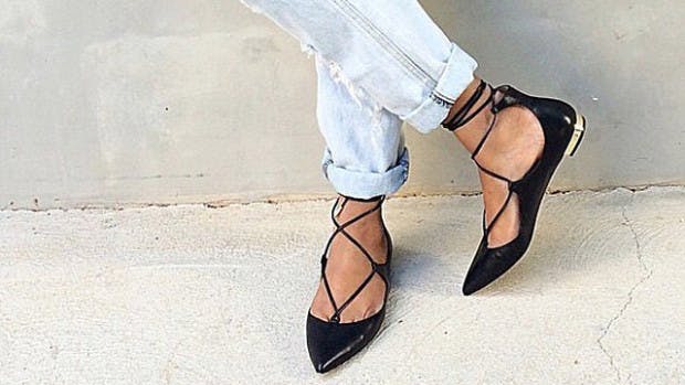 Ballet tie up on sale flats