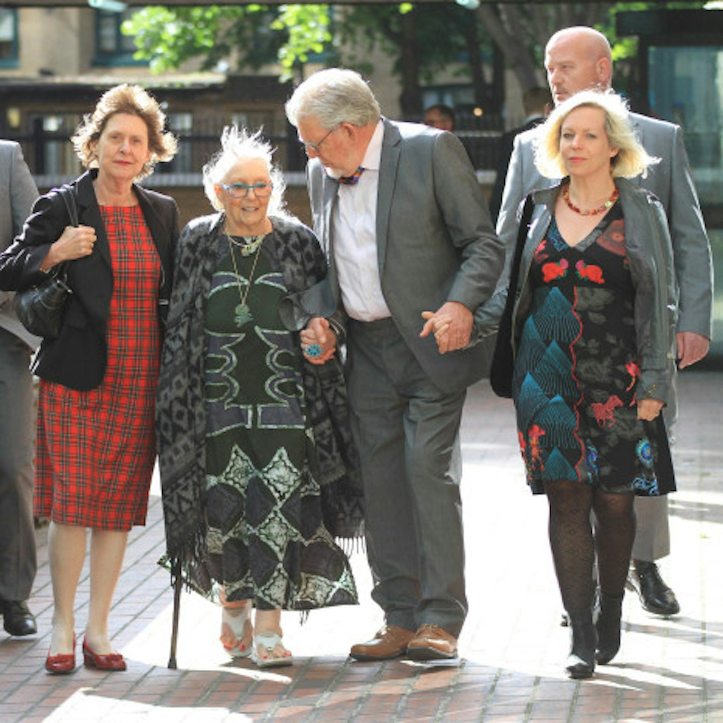 Rolf Harris outside Southwark Crown Court with his family