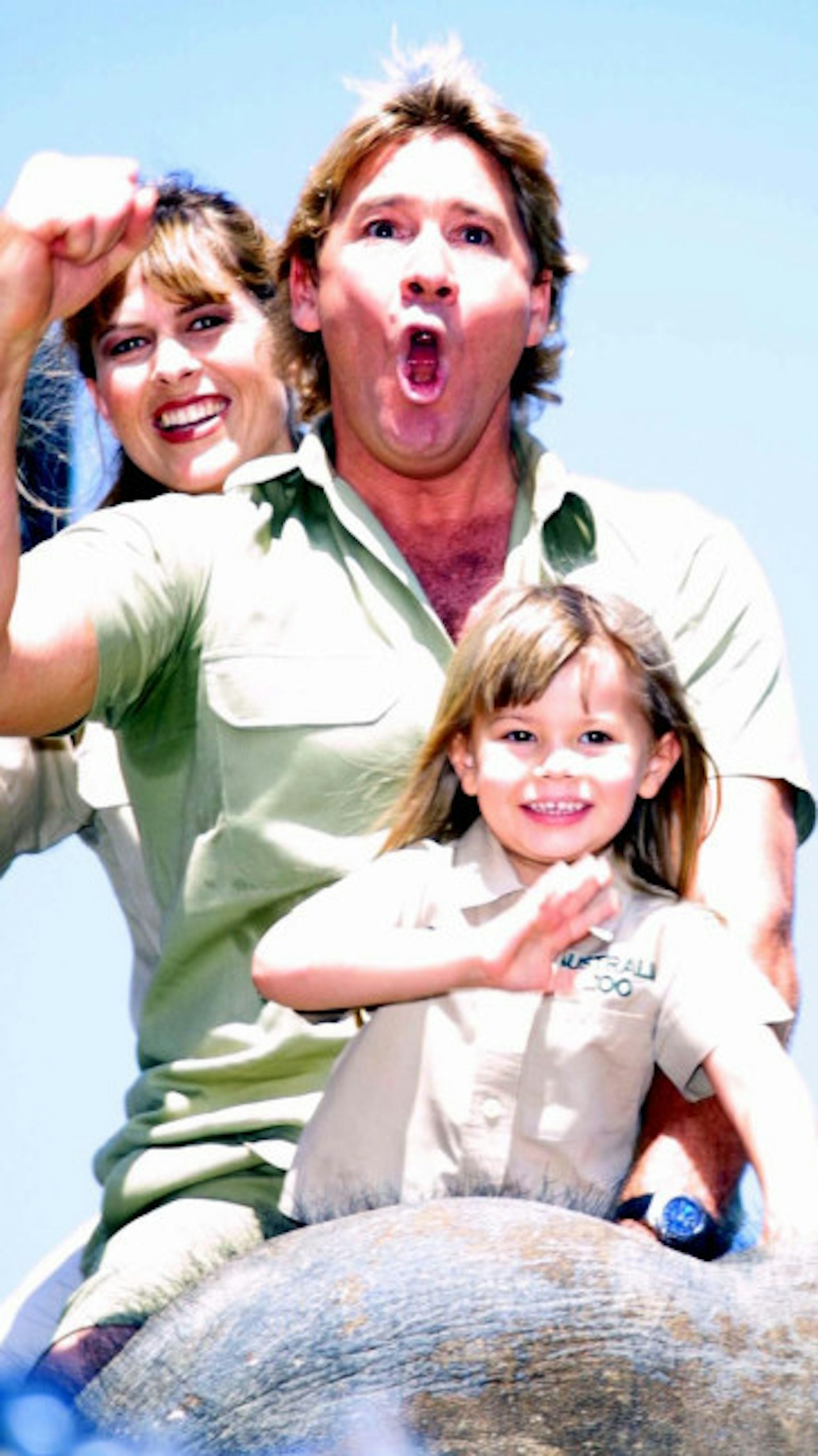 Steve Irwin with wife Terri and his daughter Bindi