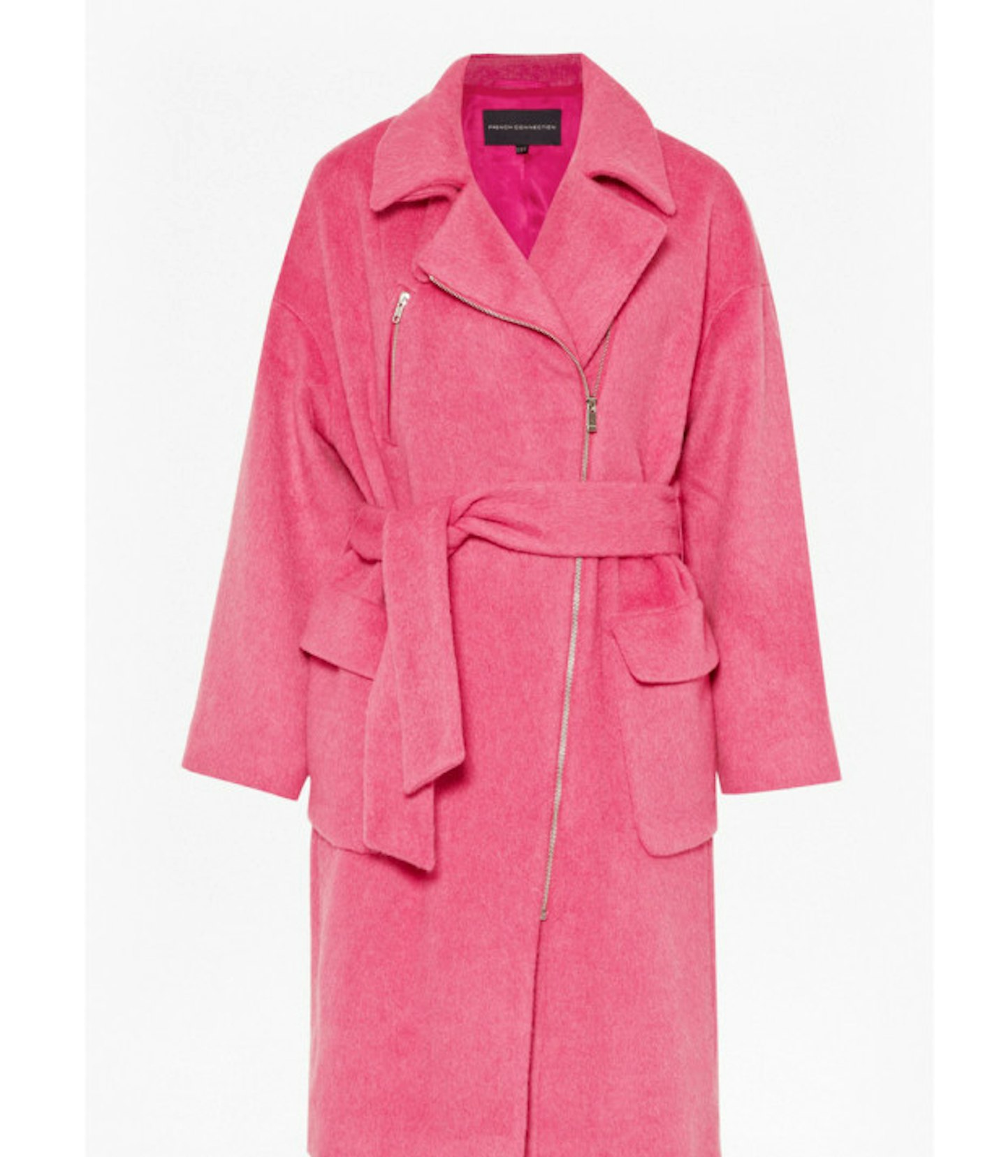 Pink belted coat