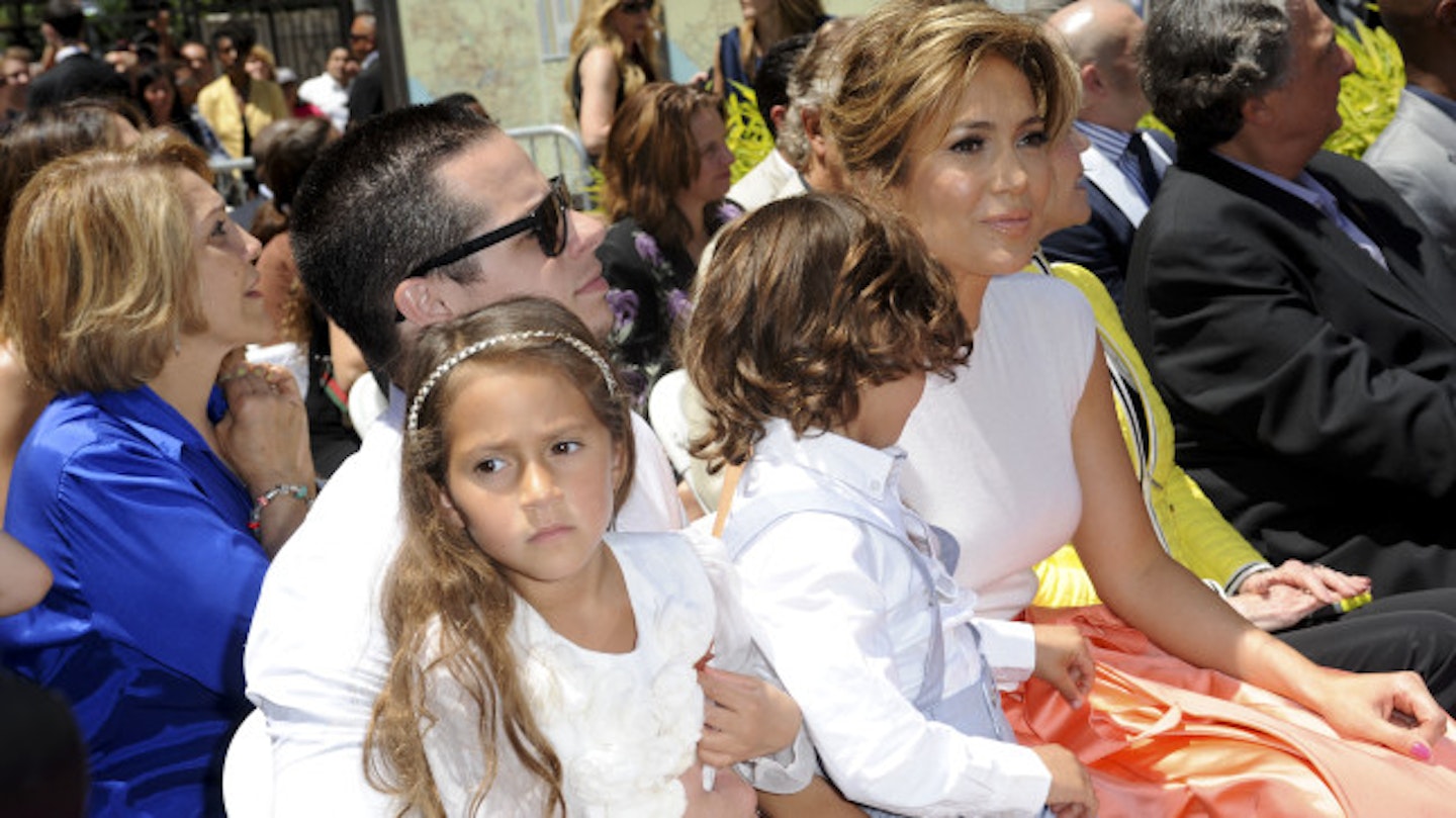 Casper Smart and Jennifer Lopez, with her son, Maximilian David and a daughter, Emme Maribel (twins from marriage to Marc Anthony)