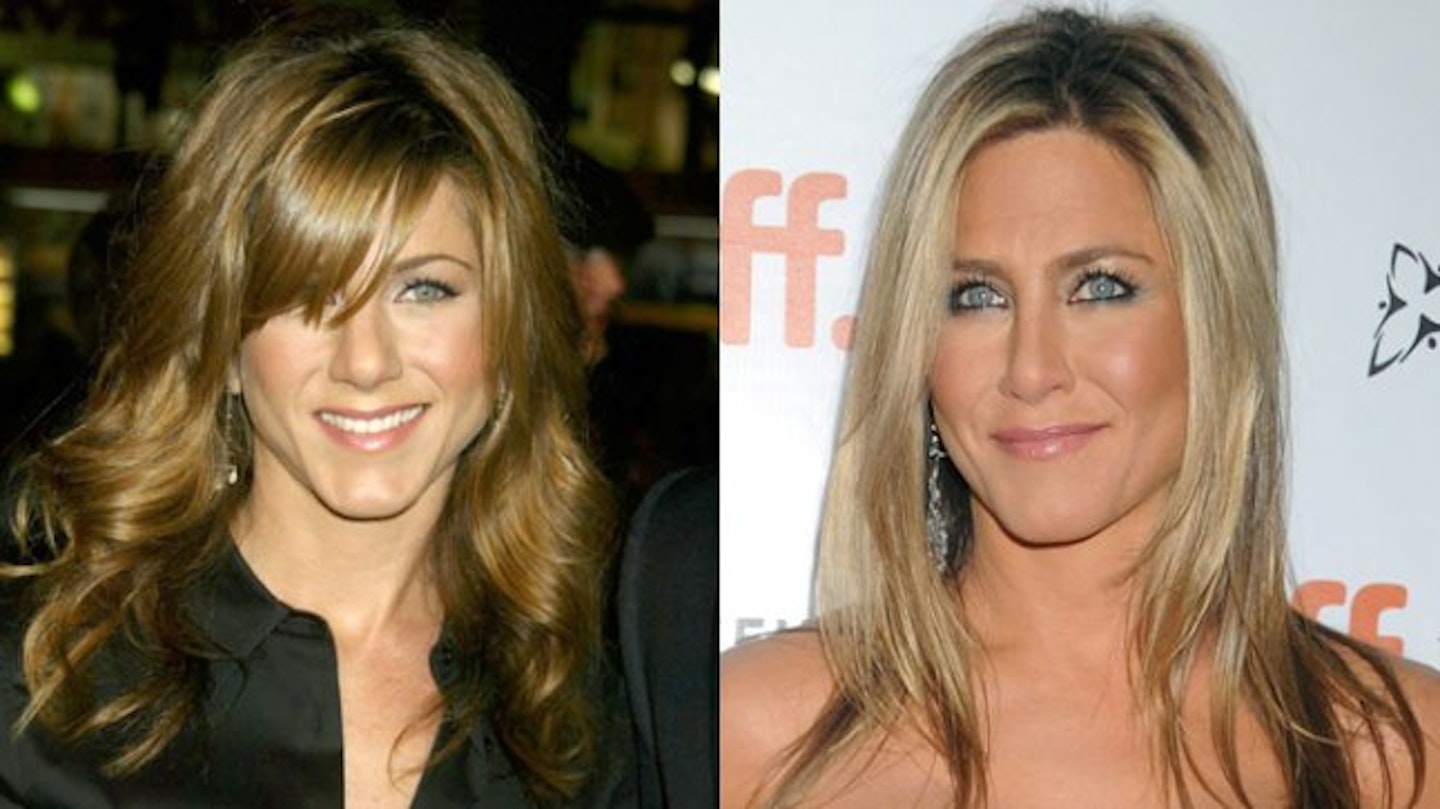 Jennifer Aniston with a sweeping side fringe