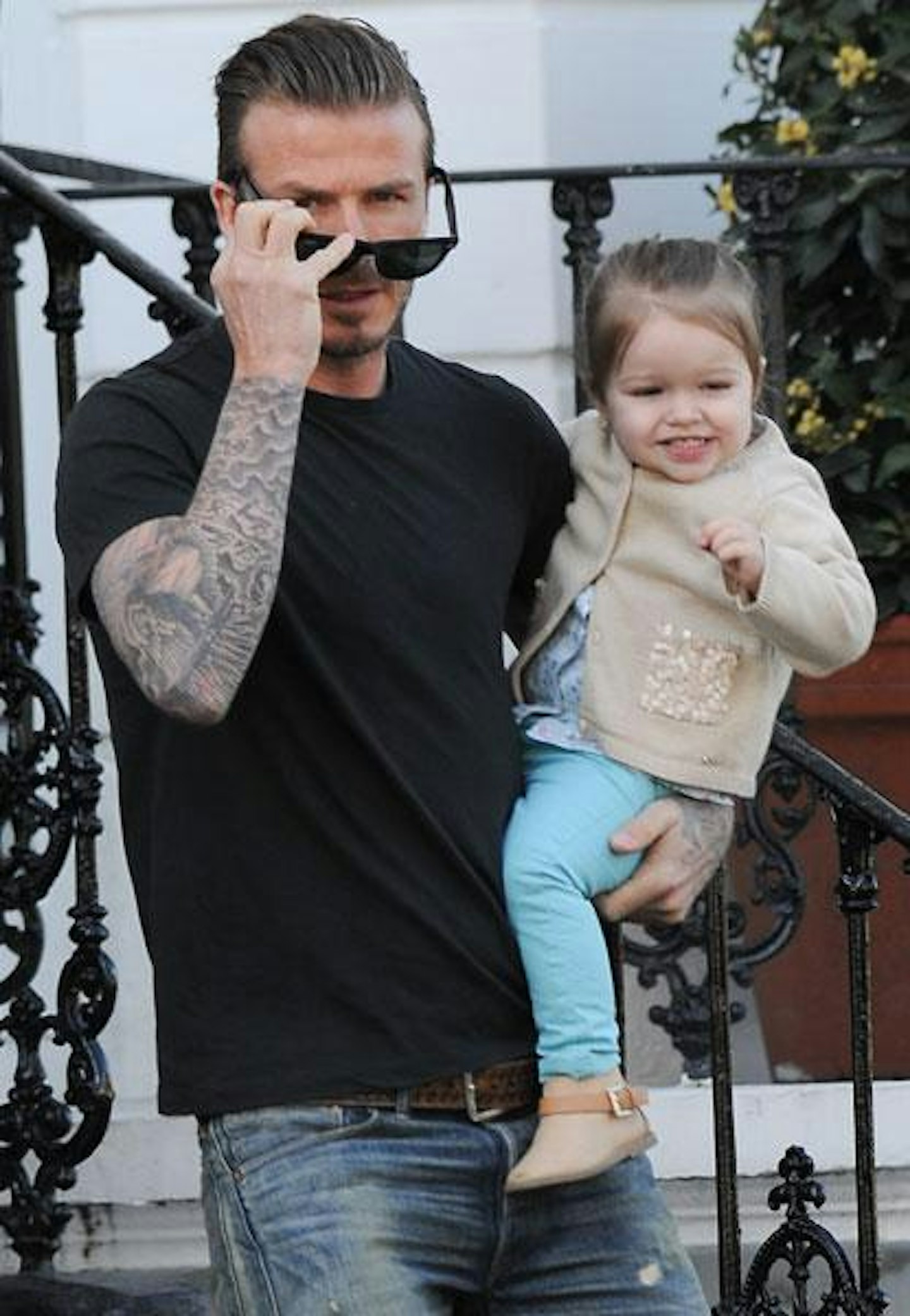 David Beckham and Harper 1 April 13