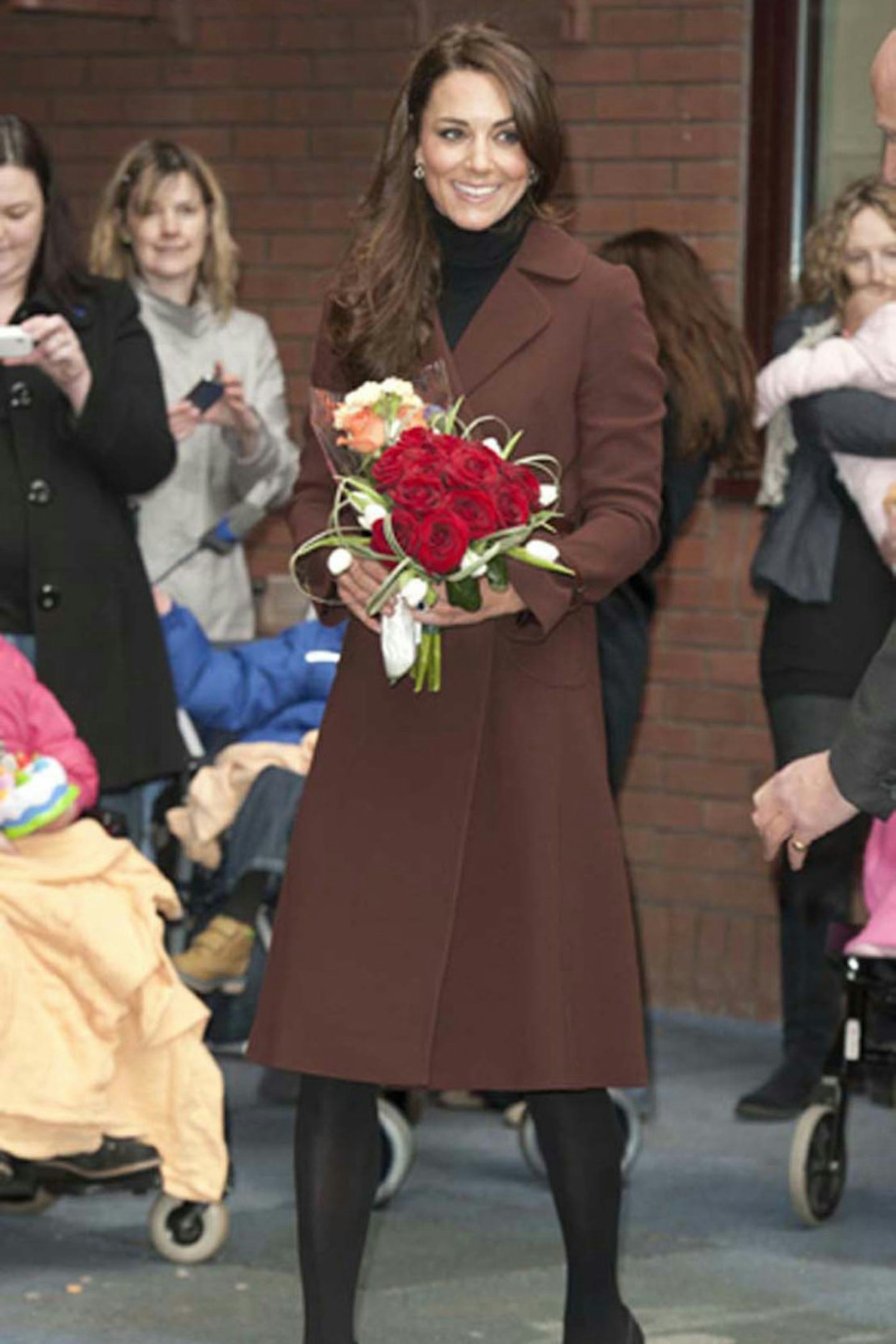 Kate Middleton wearing Hobbs, at Alder Hey Children's Hospital, 14 February 2012
