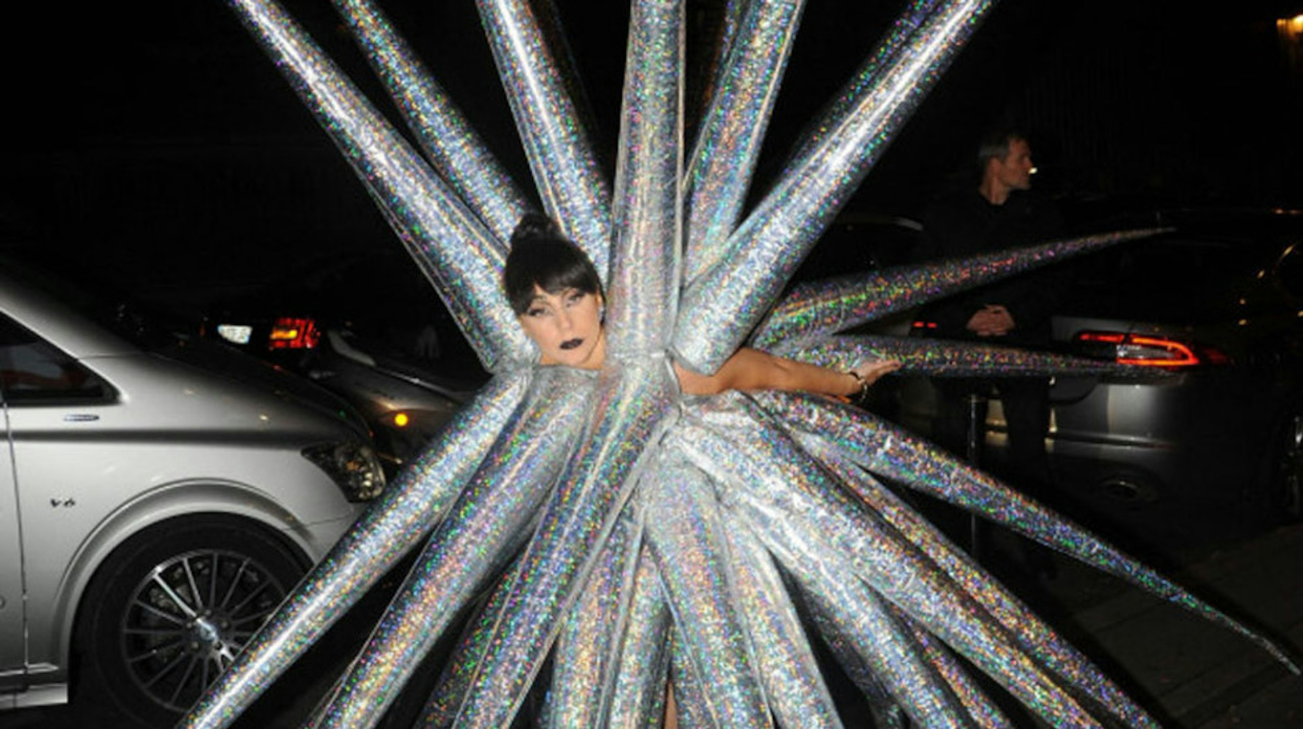 lady gaga spiky dress After Gaga's mad inflatable is described as a “sea urchin showgirl”, we thought of other things it reminds us of | Celebrity Lux