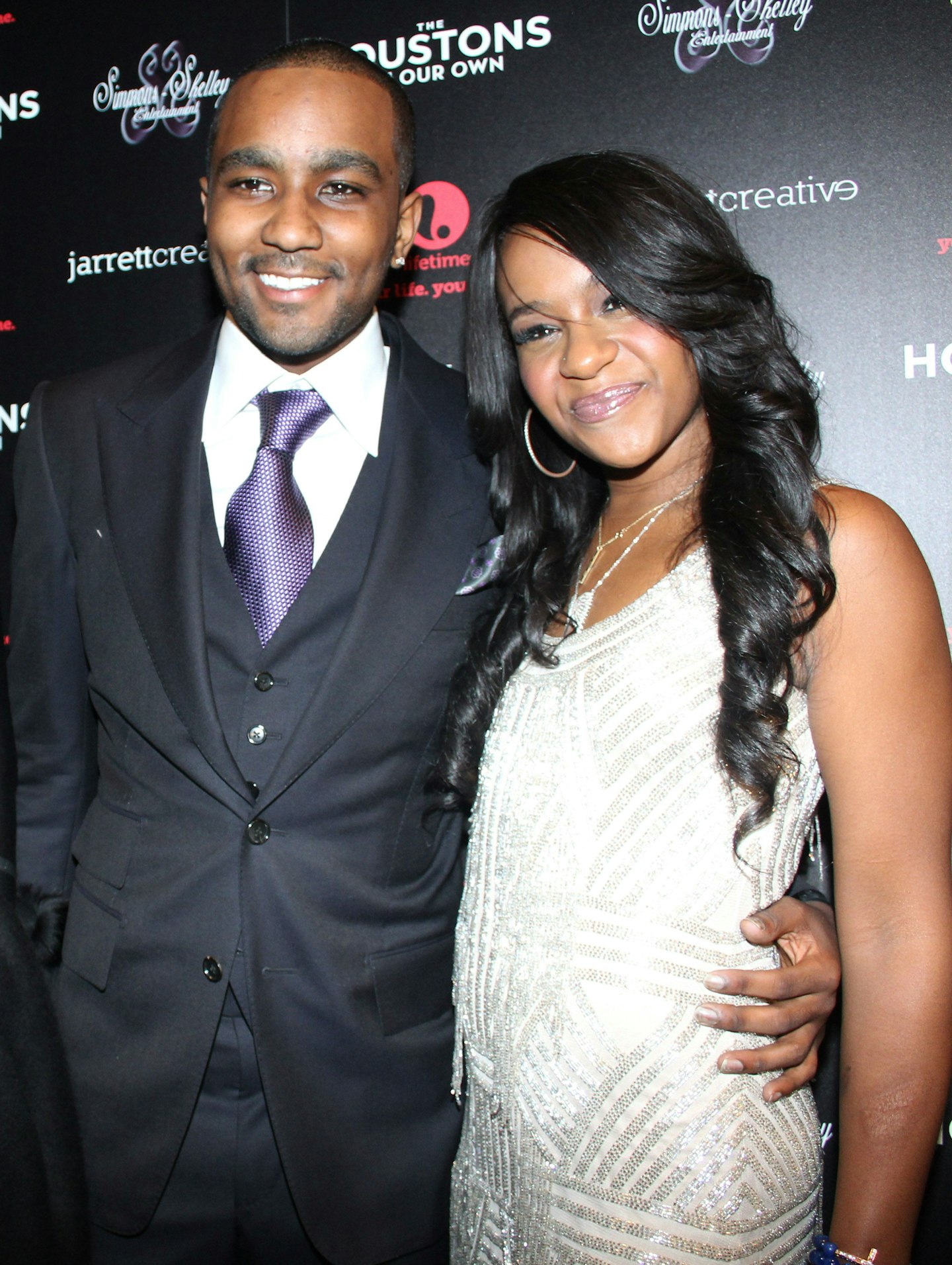Bobbi Kristina with her boyfriend Nick Gordon at The Houstons: On Our Own TV programme premiere in 2012.