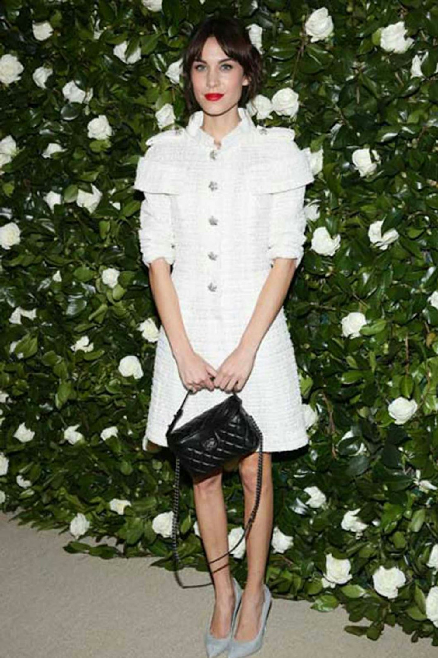 Alexa Chung style 2013 white coat dress