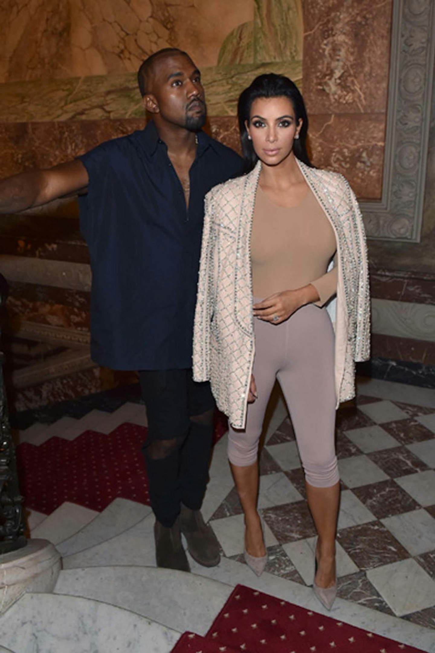Kim Kardashian and Kanye West at Balmain after party