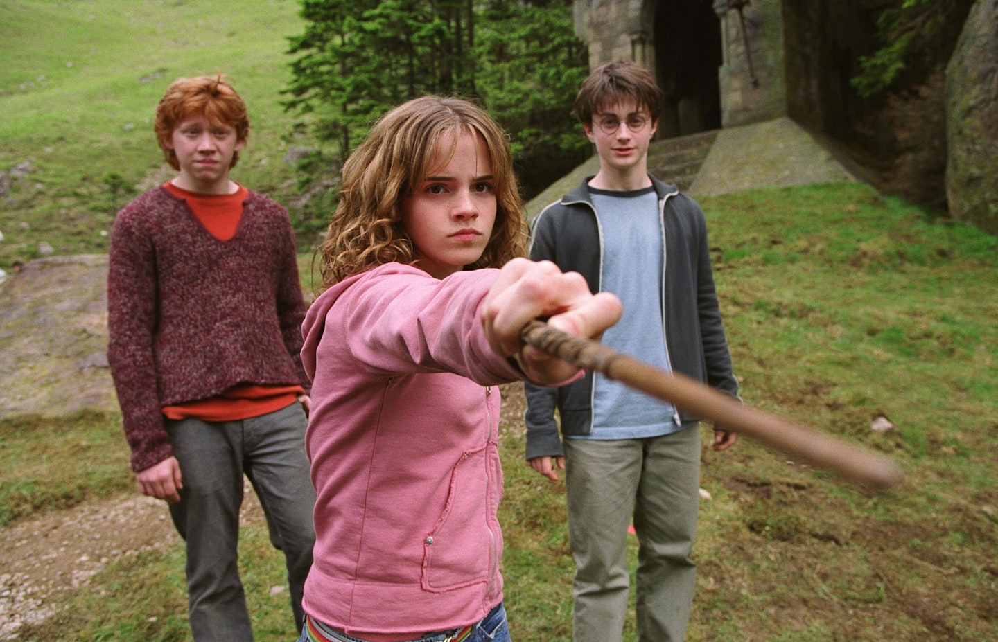 A scene of Emma playing Hermione in Harry Potter and the Prisoner of Azkaban