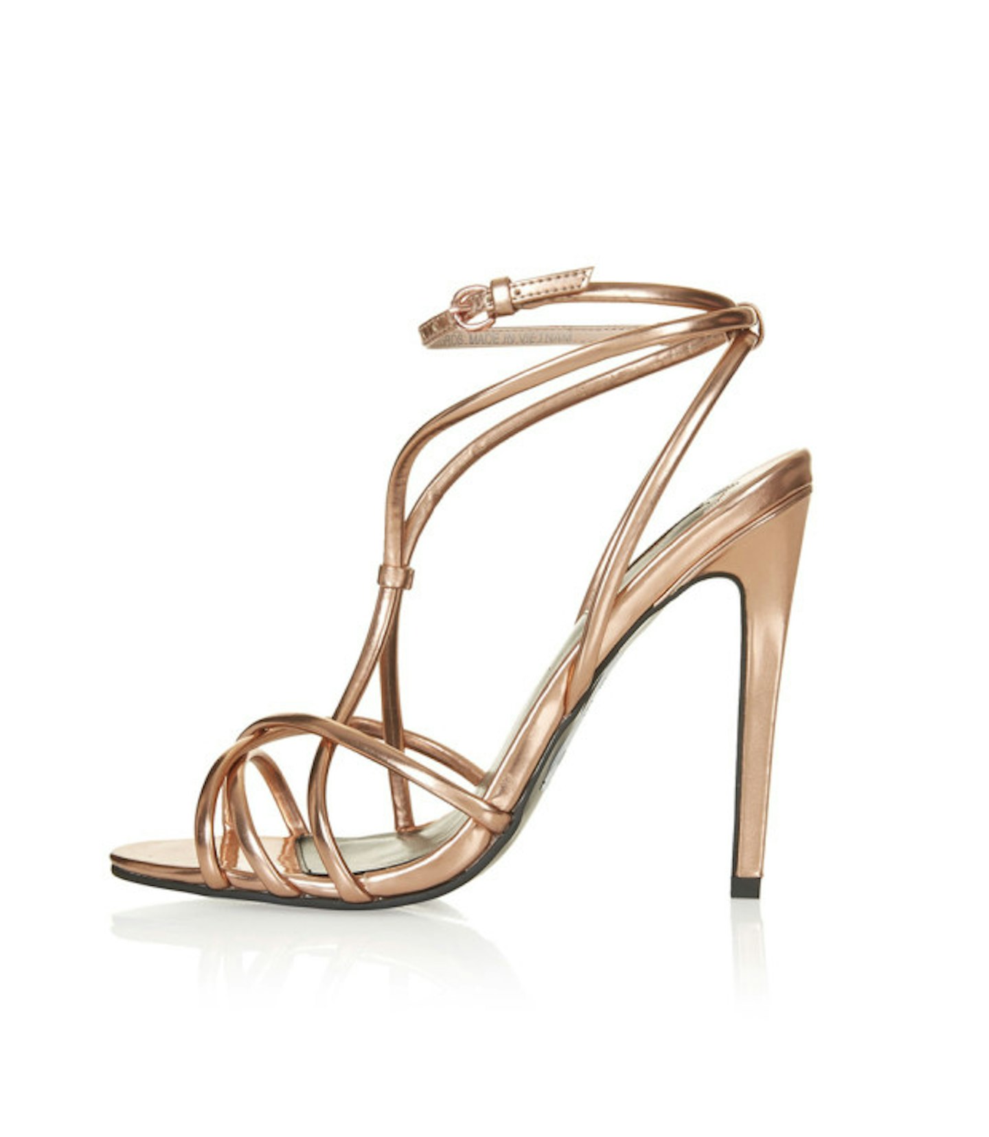 Rose gold strappy sandals