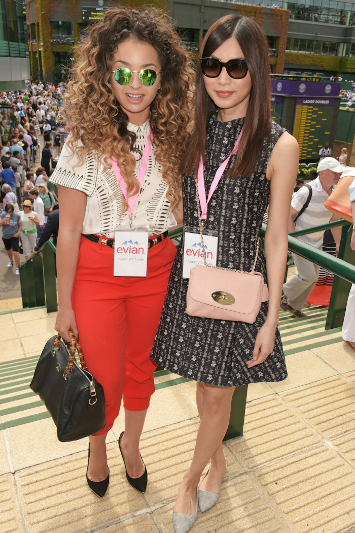 Ella Eyre and Gemma Chan at the evian Live young Suite 2015
