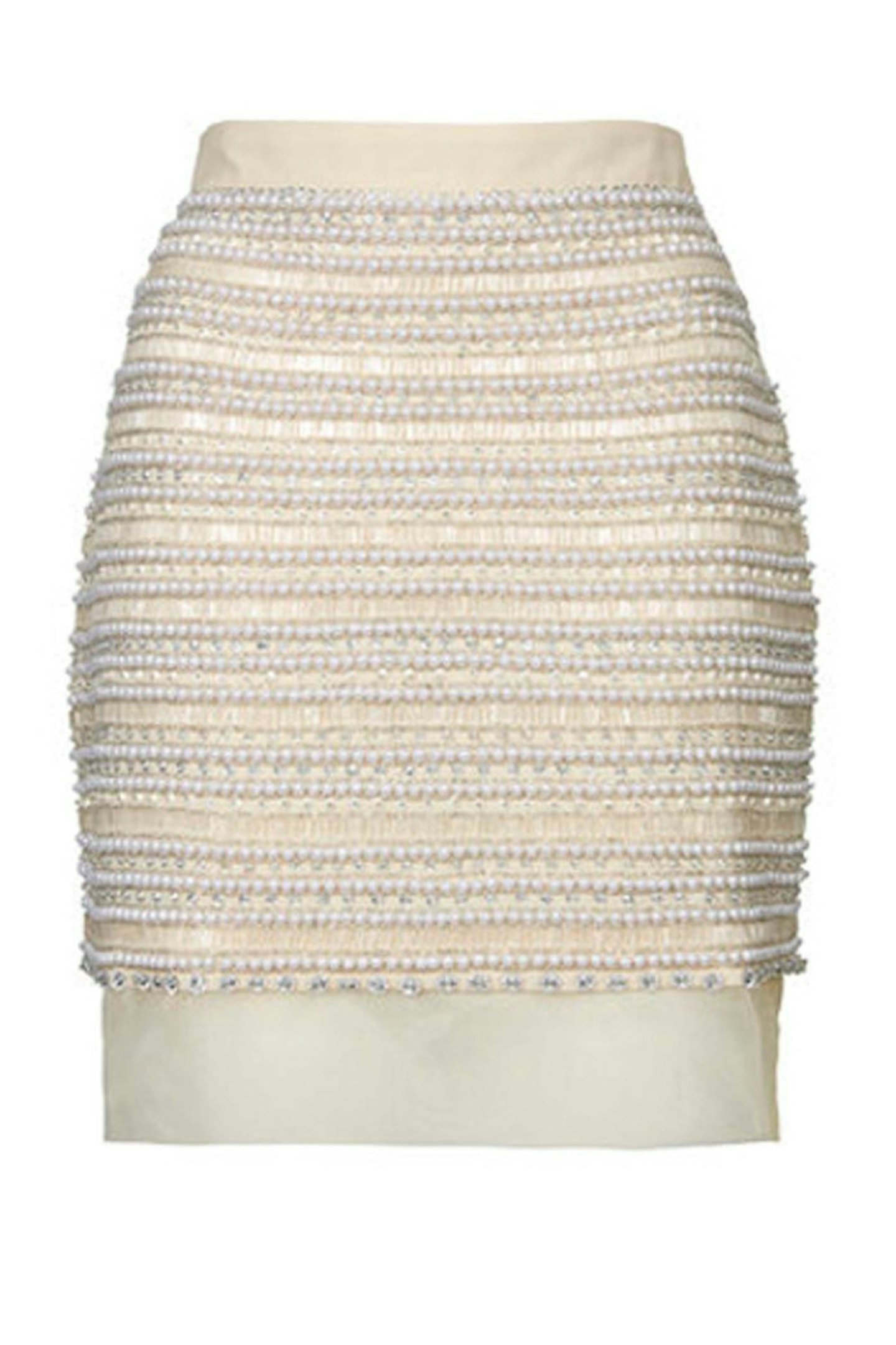 41. Pearl embellished skirt, £135, Topshop