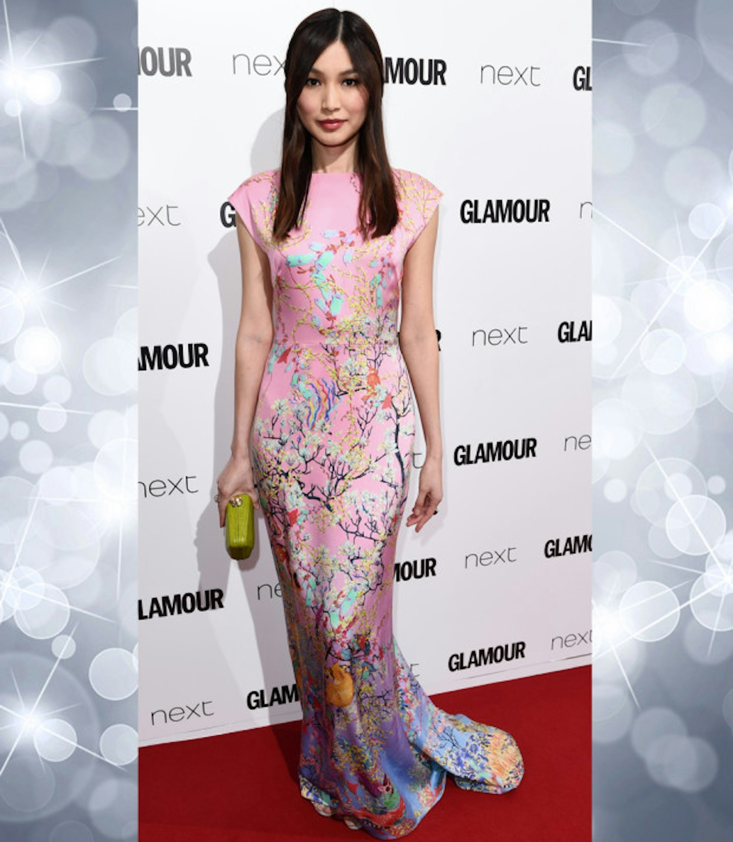 glamour-awards-outfits-gemma-chan-pink-floral-dress