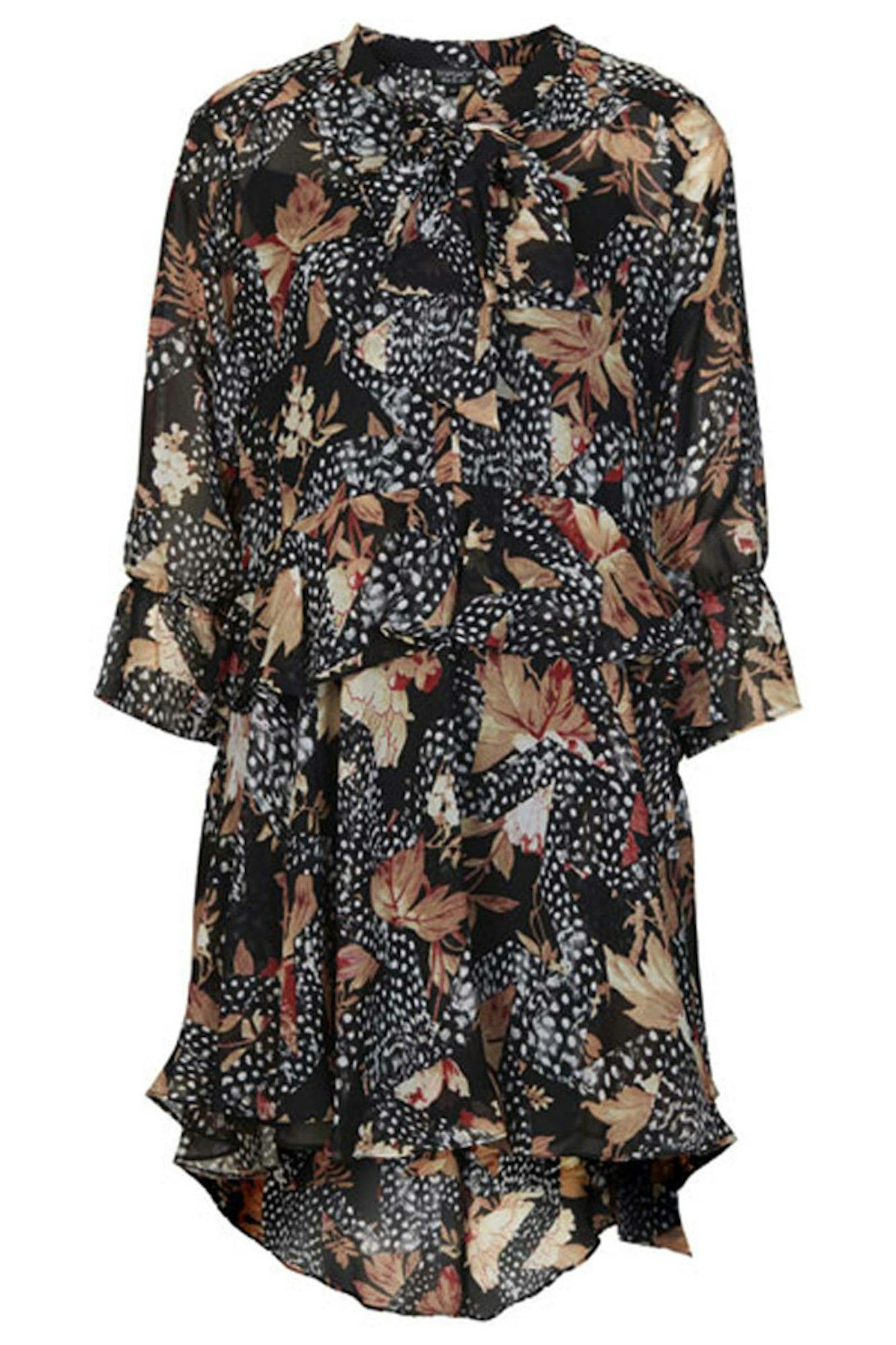 Black Feather Print Shirt Dress, £55, Topshop