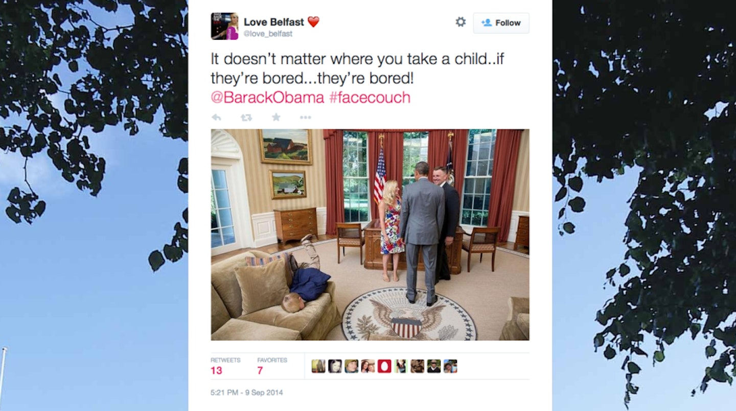 He's in the most powerful room in the world, but would rather nuzzle a cushion