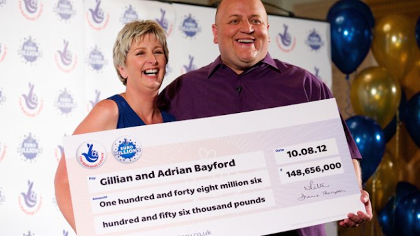 The couple pocketed over £140 million after playing the lottery last year