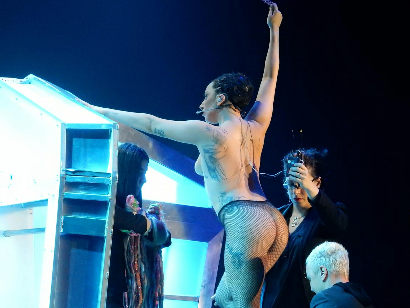 Gaga's helpers don't know where to look!