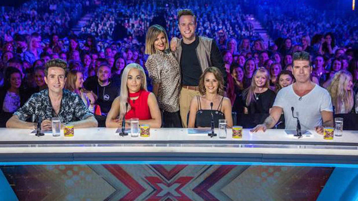 The new X Factor judges Nick and Rita, with hosts Caroline and Olly