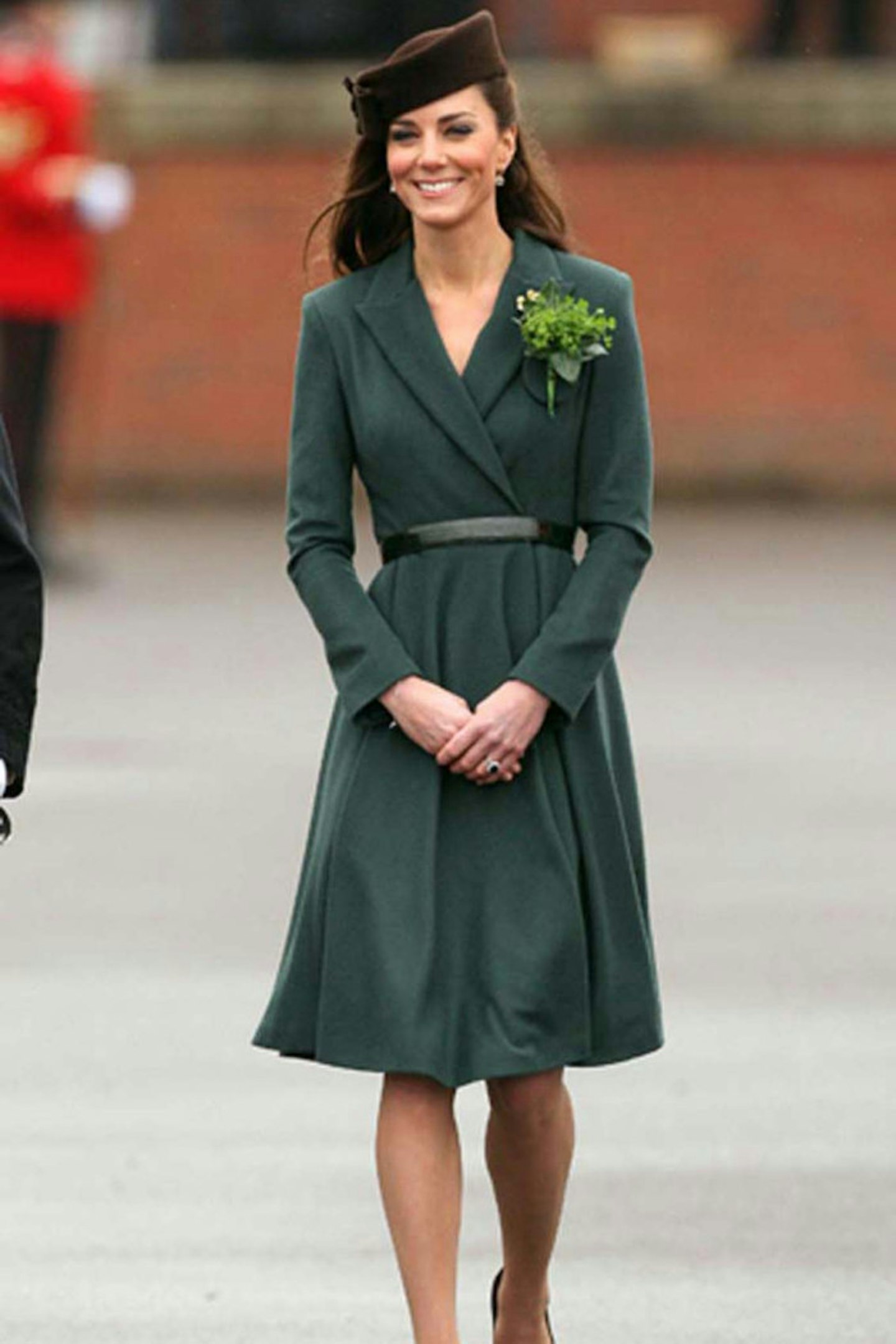 Kate Middleton wearing Emilia Wickstead, Presenting Shamrocks In Aldershot, St. Patrick's Day, 17 March 2012
