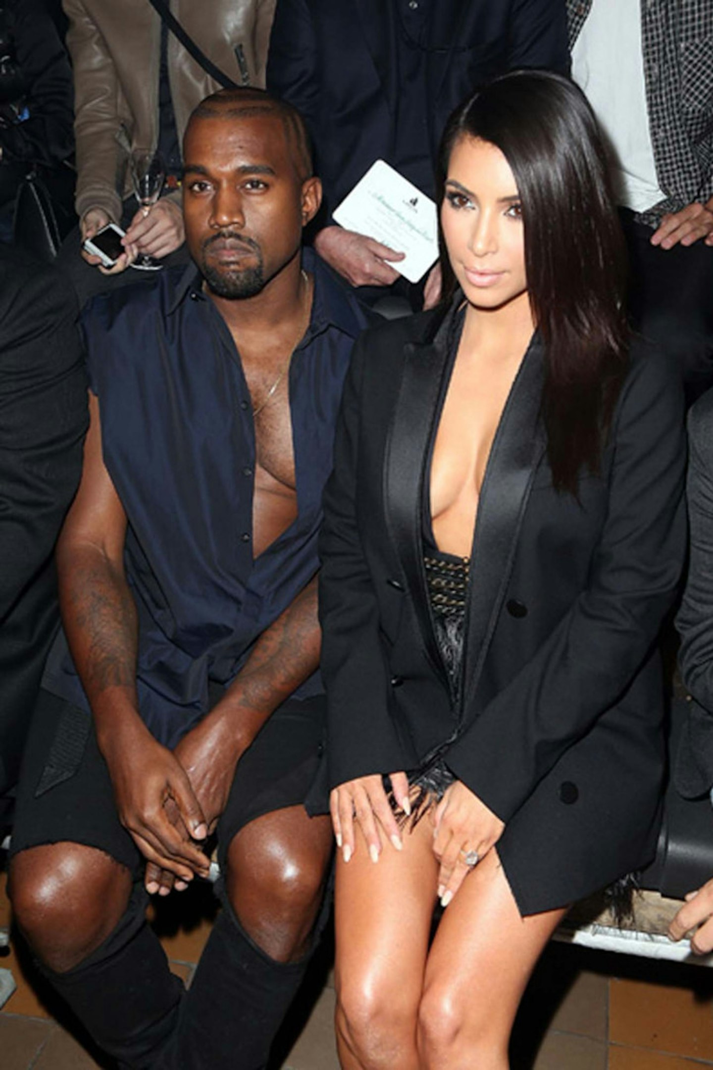 Kim Kardashian and Kanye West at Lanvin