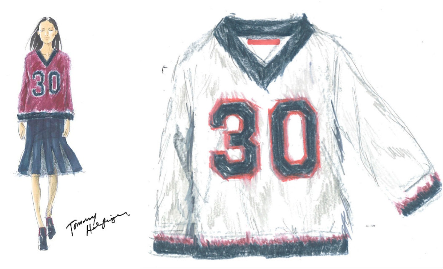Preview sketches from the upcoming Tommy Hilfiger show