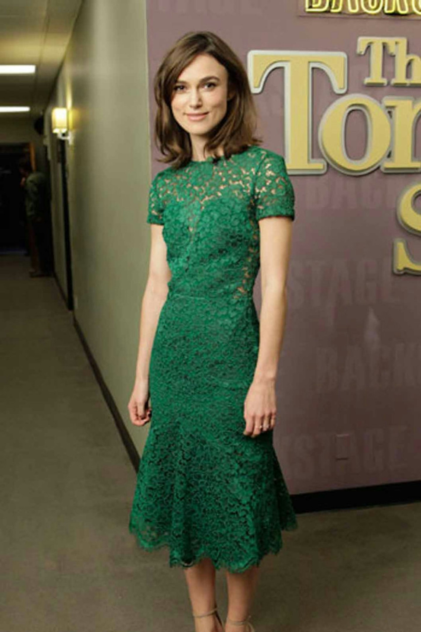 Kiera Knightley style burberry prorsum green dress lace