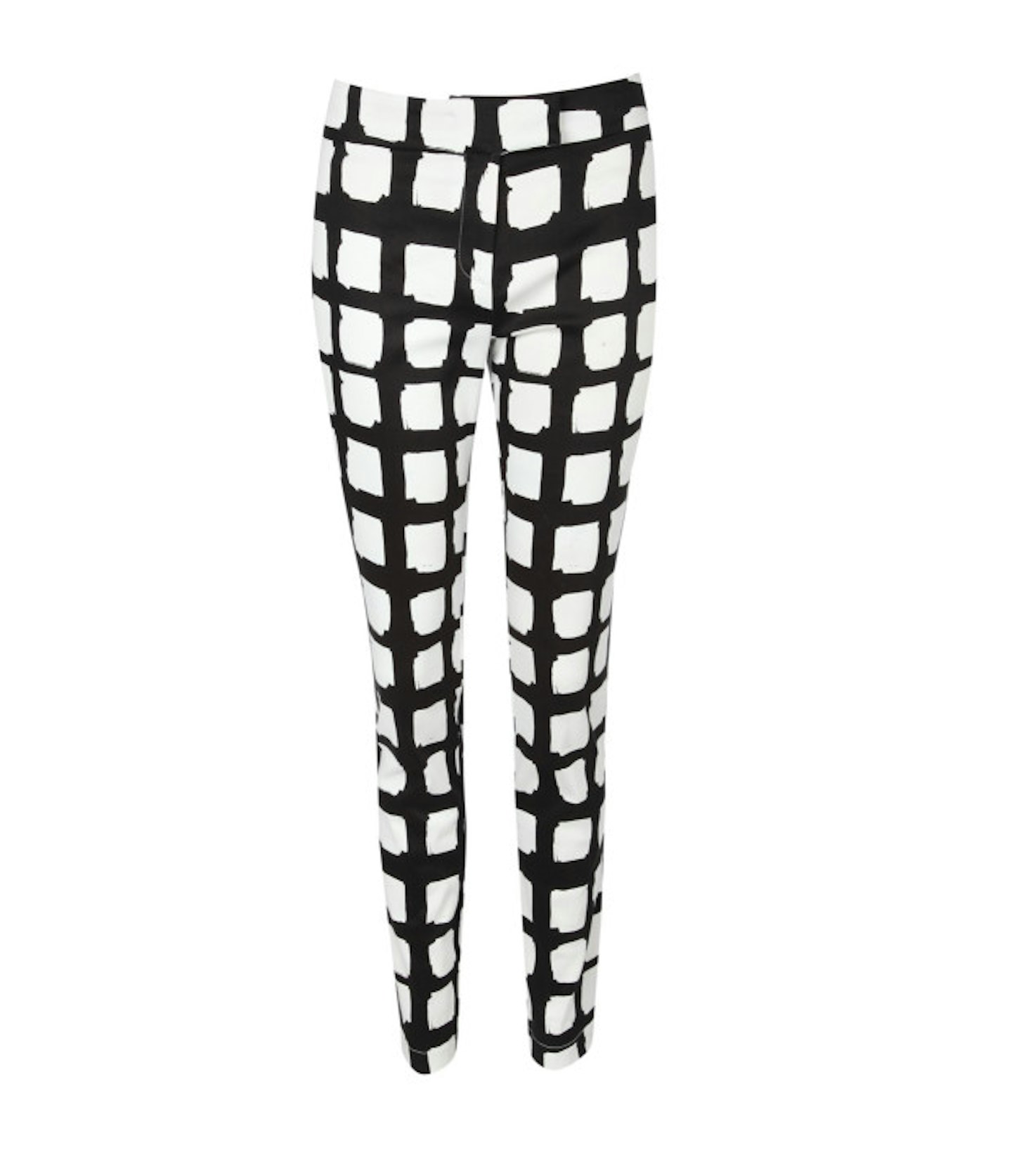 Grid print trousers