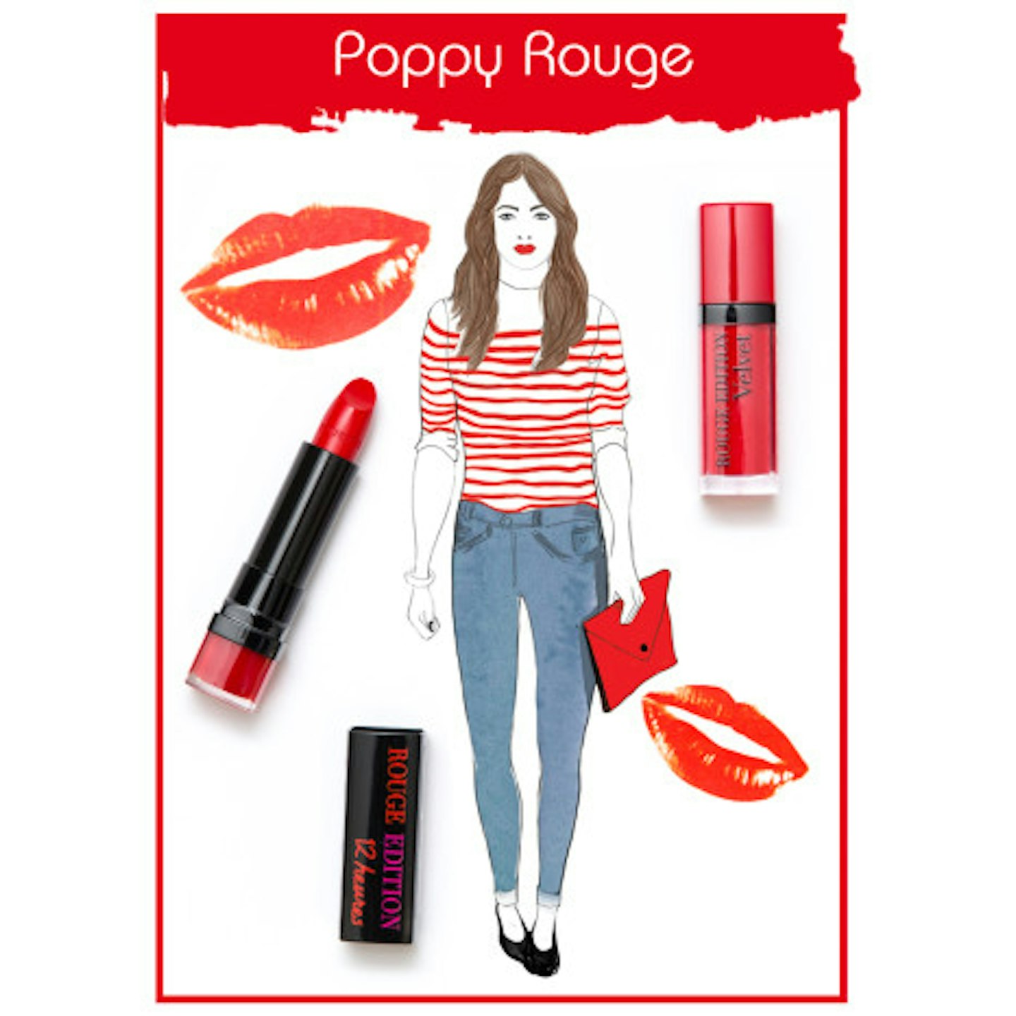 poppy rouge with lipstick