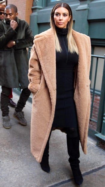 Teddy bear clearance coat kim kardashian