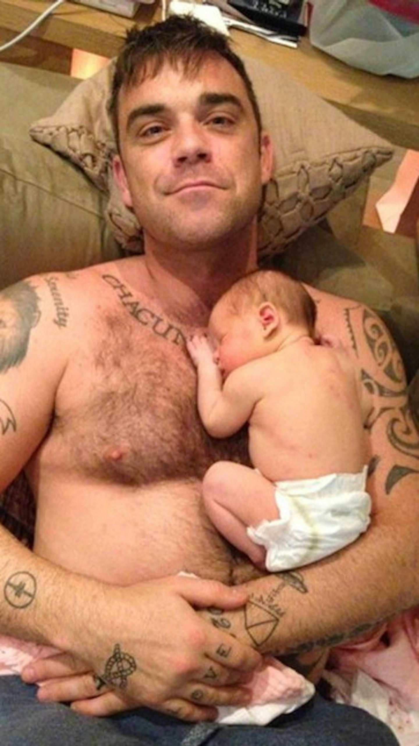 Robbie Williams and baby Teddy
