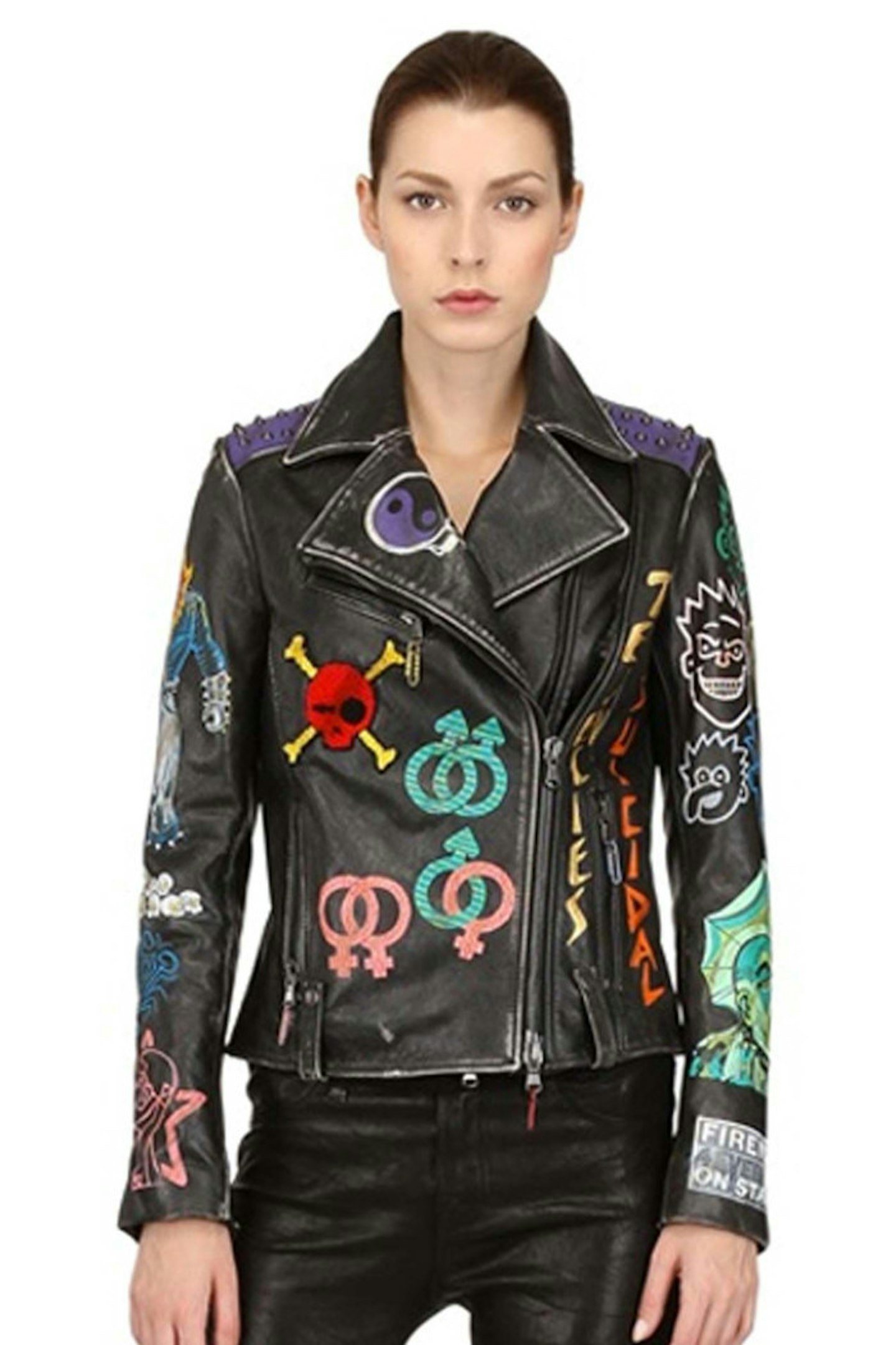 3. Air-brushed studded leather jacket, £1853, Forziere at Luisaviaroma.com