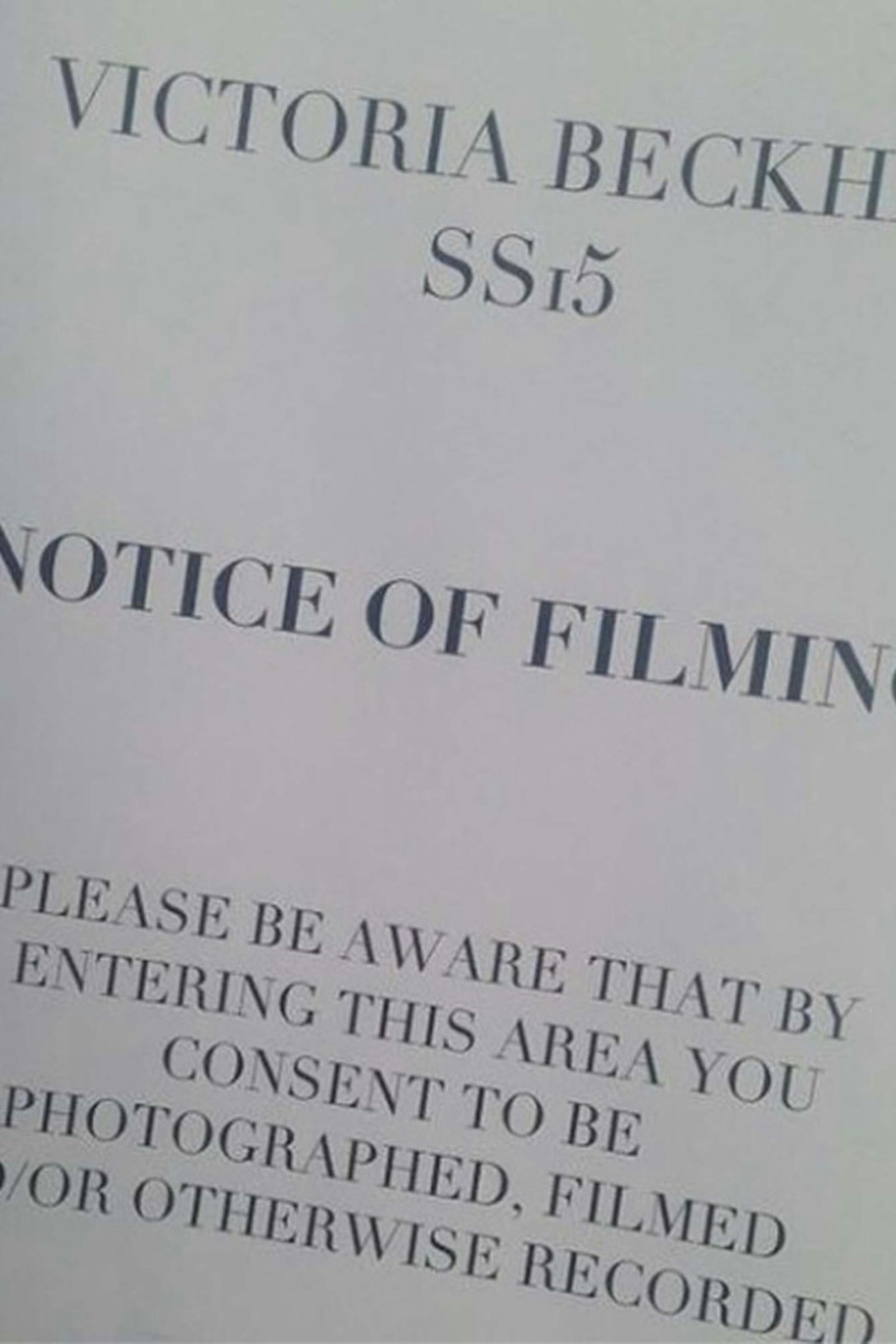 @victoriabeckham: If u r feeling vain don't come in X vb #VBSS15 #NYFW