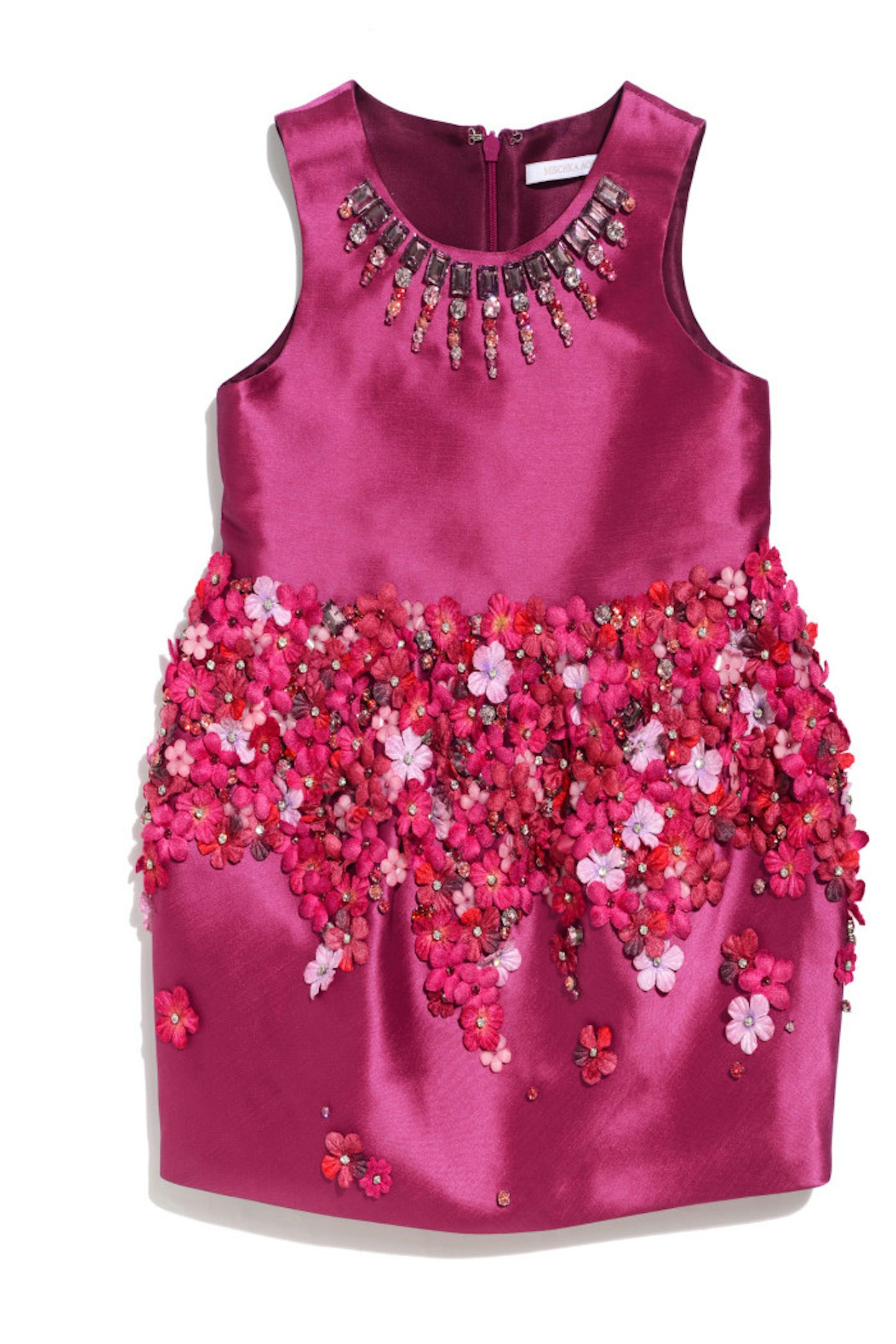 Mischka Aoki ink flower/jewel embellished dress